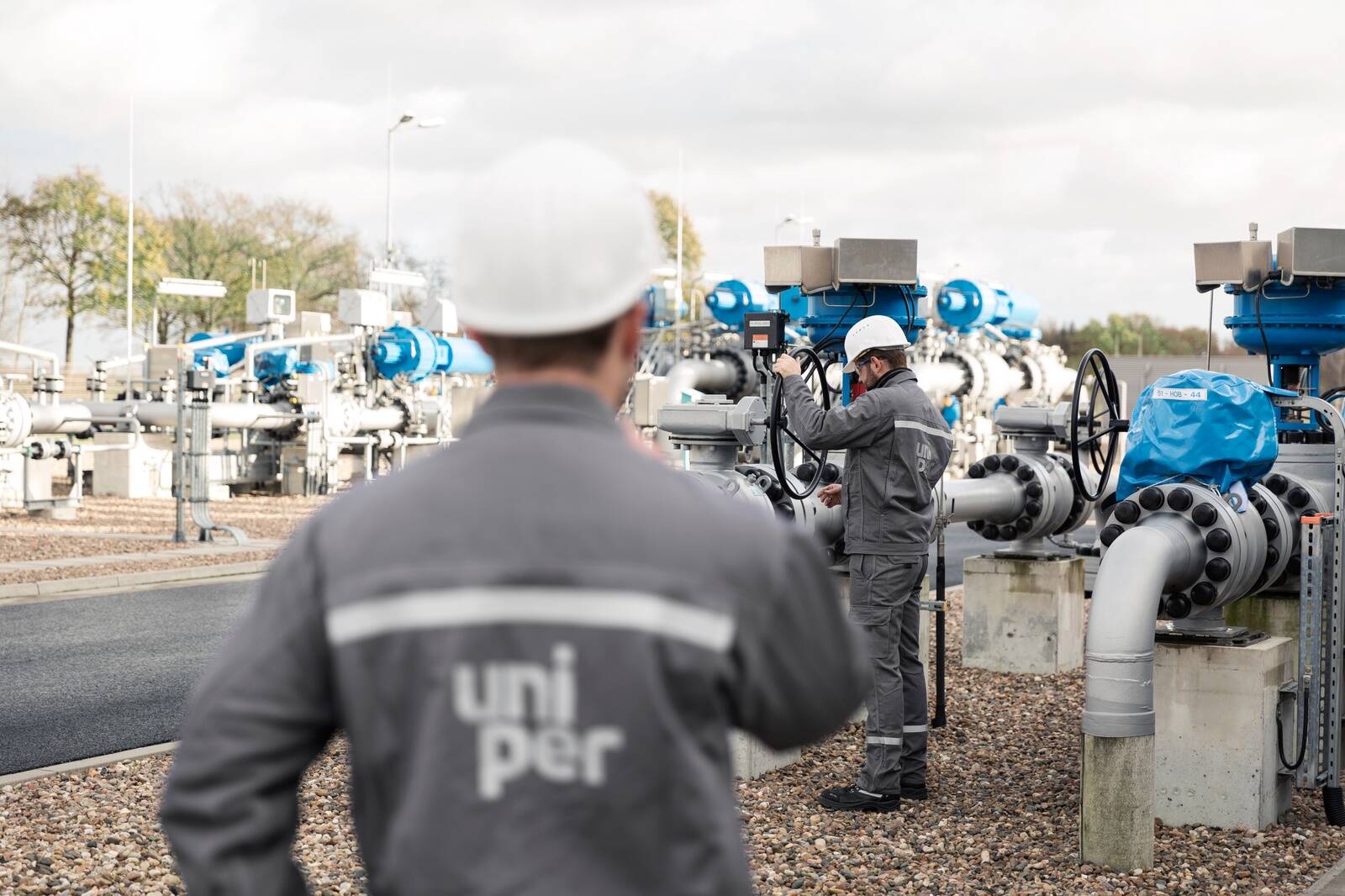 Töötajad Uniperi gaasihoidlas Etzelis Saksamaal.
