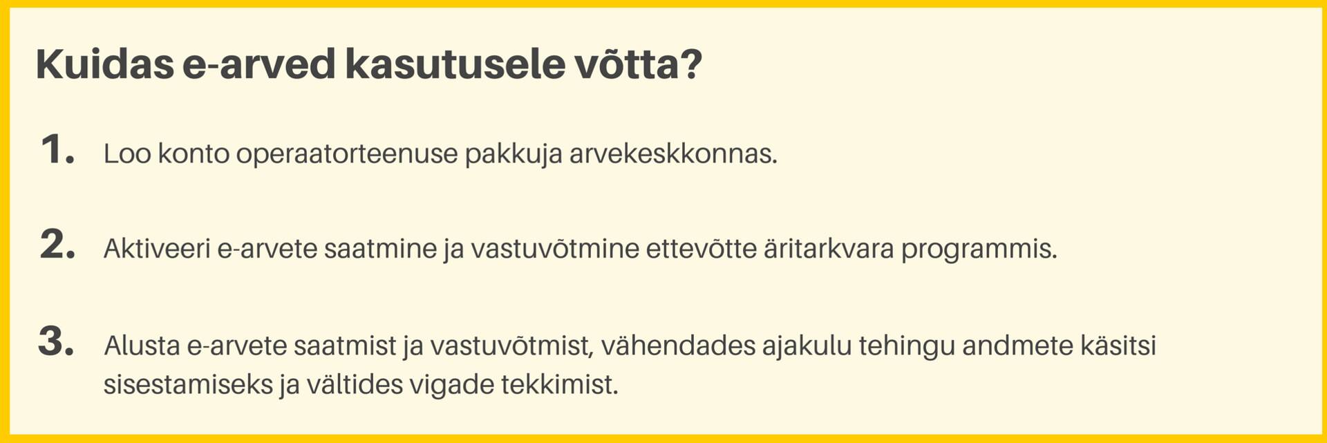 Kuidas e-arved kasutusele võtta