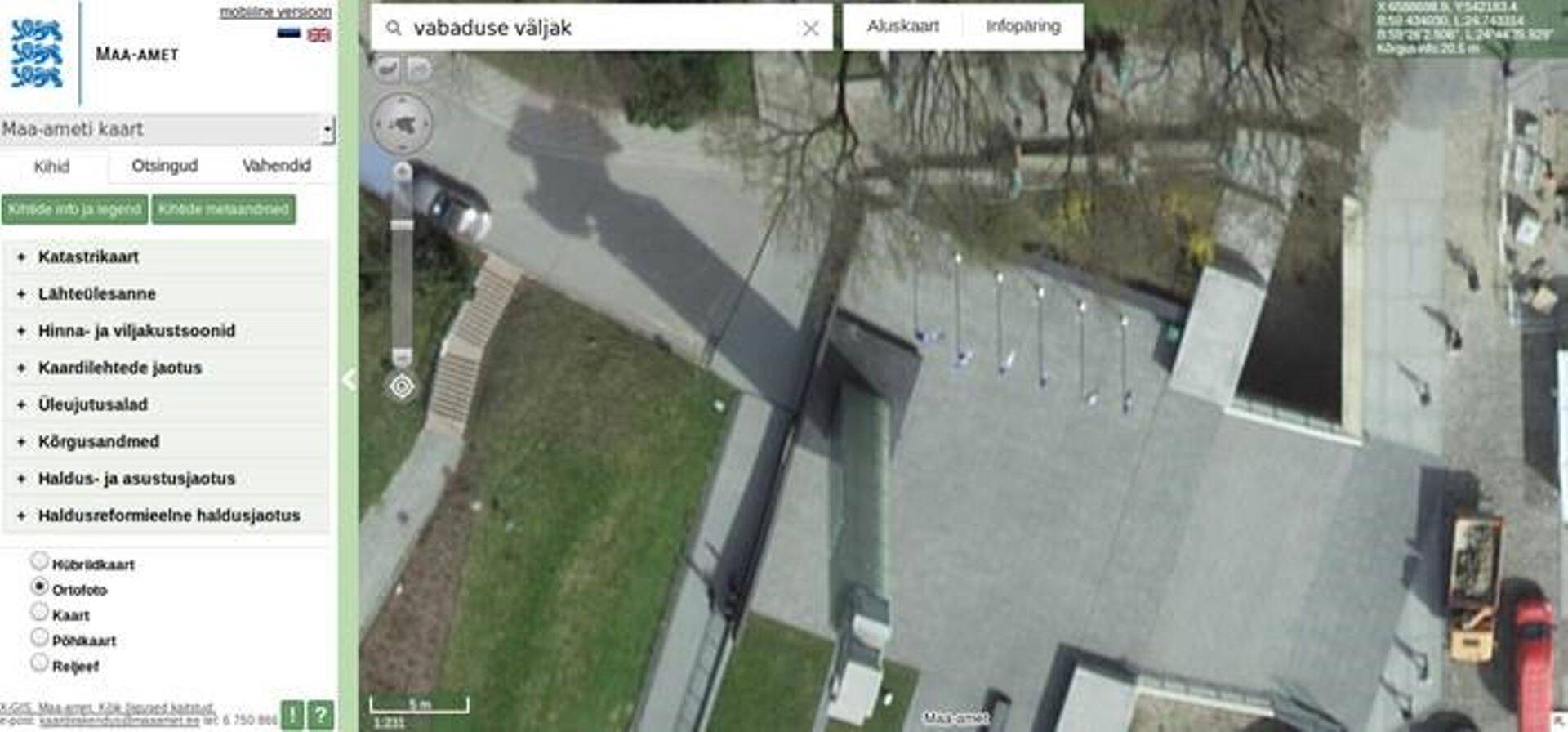 Vabadussõja võidusammas ortofotol.