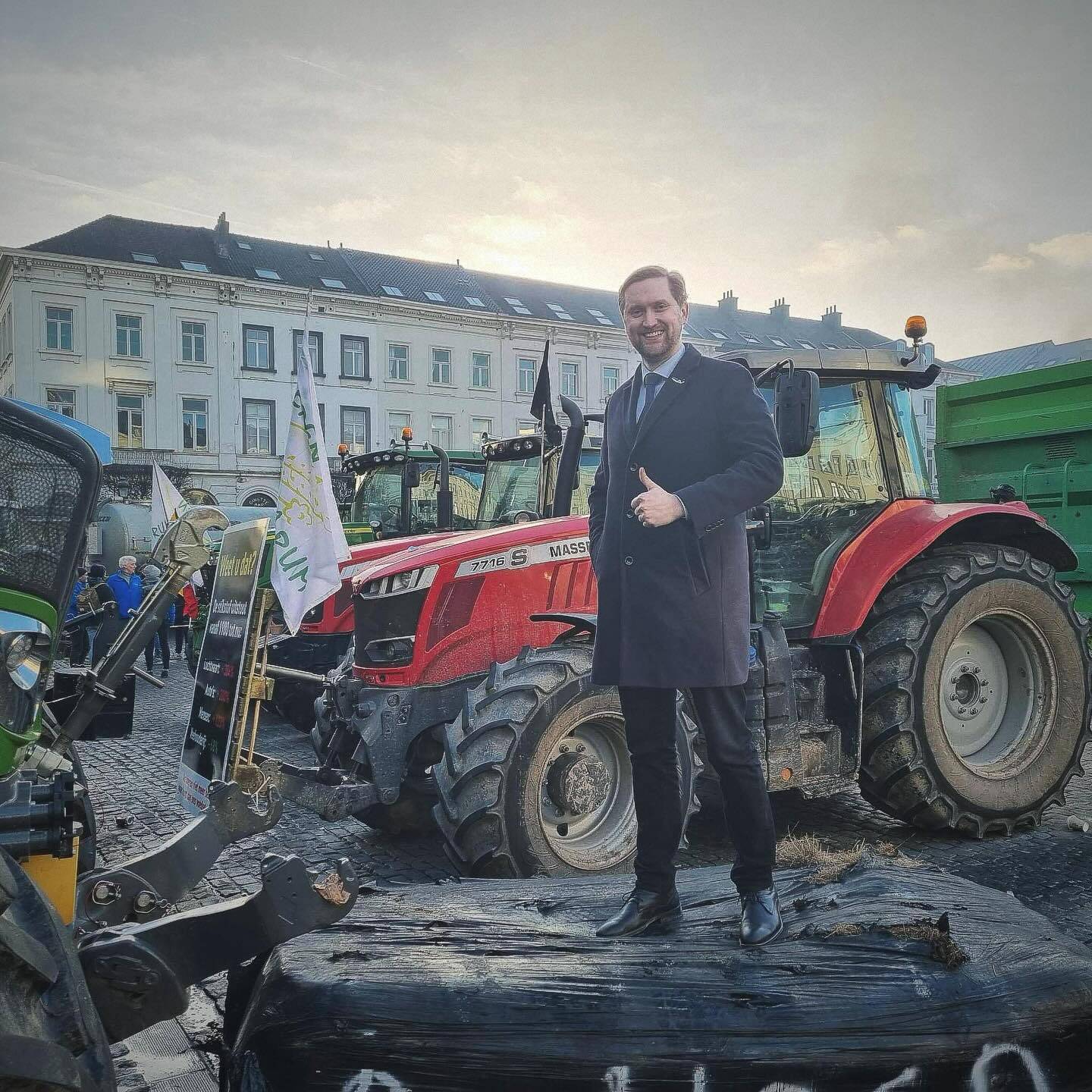 Jaak Madison Brüsselis toimunud põllumeeste meeleavaldusel.