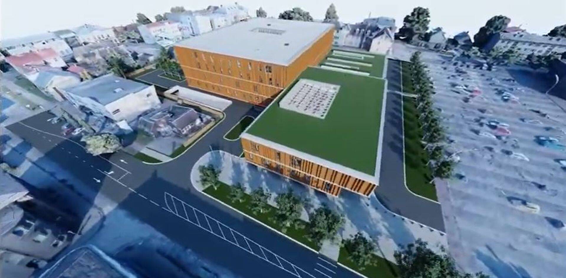 Tervikumi makett. Väljavõte haigla videost.