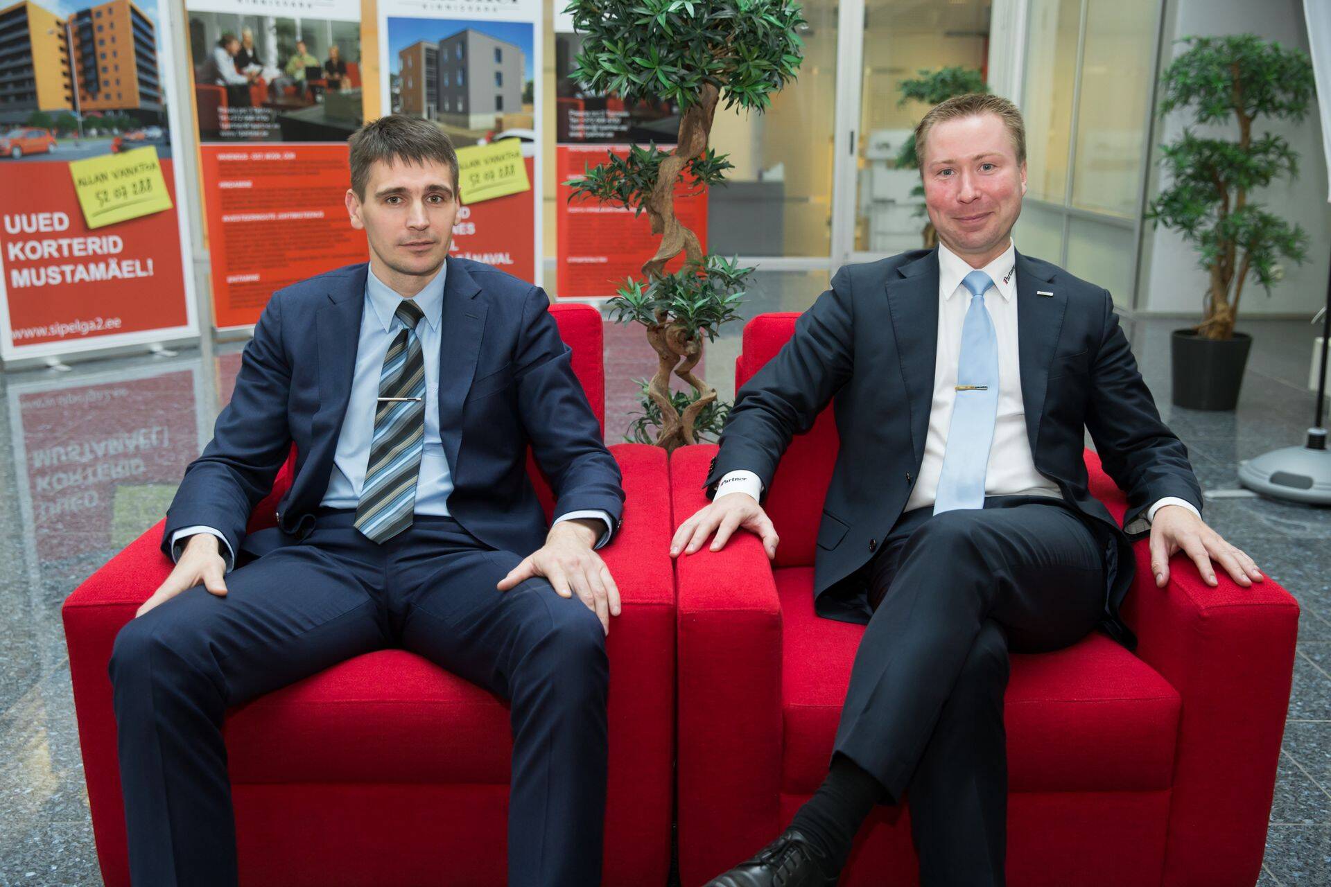 1Partner Kinnisvaragrupi tegevjuht Martin Vahter ja ettevõtte kaasasutaja ning partner Tanel Tarum