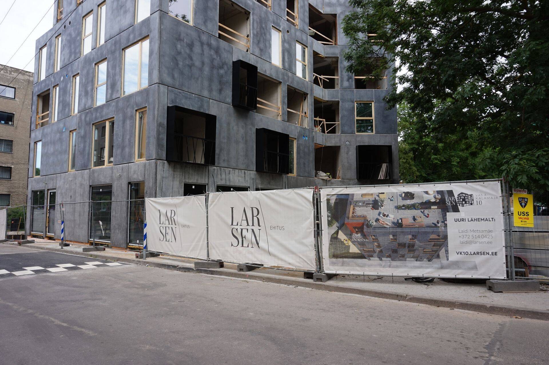 Uue kortermaja ehitus Tallinnas Balti jaama lähedal.