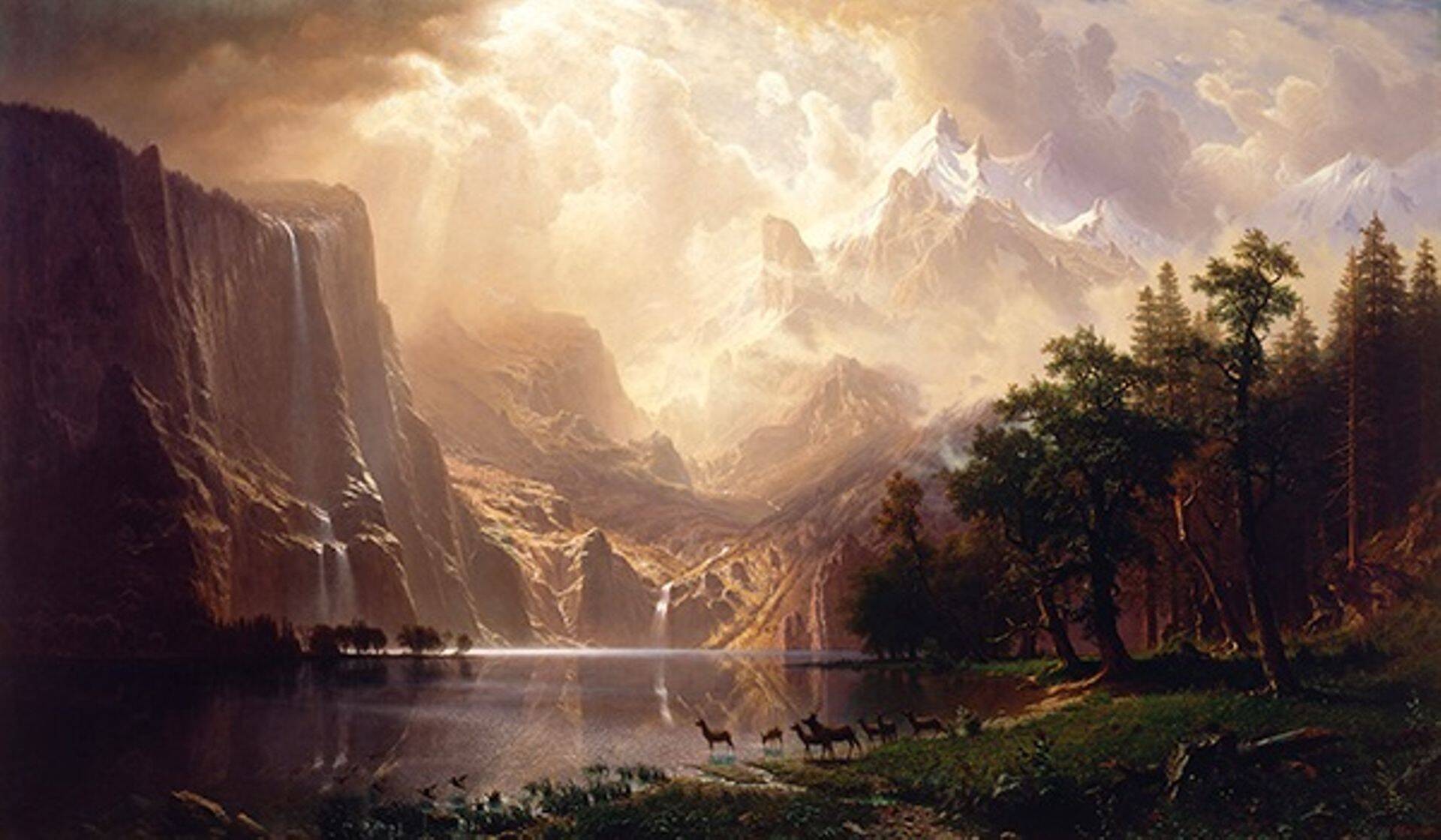California majesteetlik loodus oli 19. sajandi USA maalikunstnike lemmikmotiiv. Pildil on Saksa immigrandi Albert Bierstadti maal Sierra Nevada mägedest.
