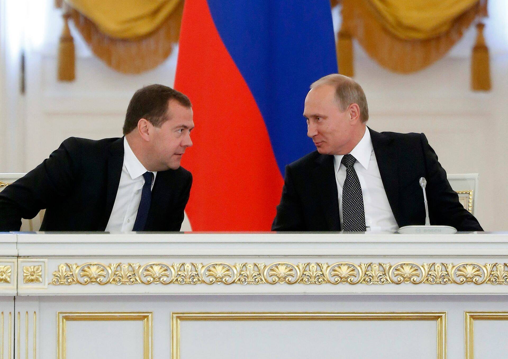 Venemaa peaminister Dmitri Medvedev ja president Vladimir Putin.