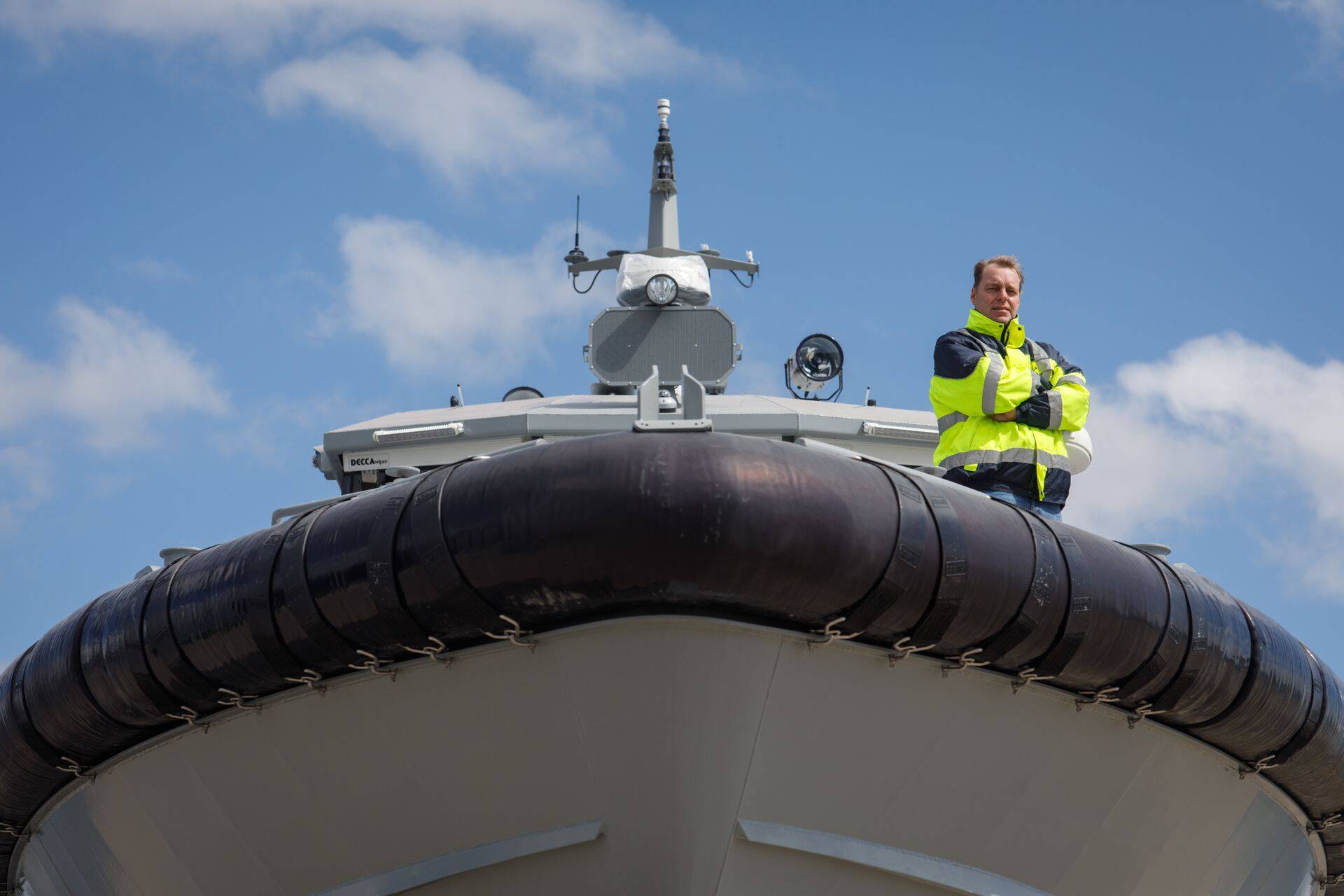Saaremaa laevaehitaja Baltic Workboatsi üks omanik ja juht Margus Vanaselja Nasva sadamas. Uute laevade ehitamiseks on saarlased saanud 22 miljonit eurot maksumaksja raha, mis on mäekõrguselt üle teiste ettevõtete võidetud hangete summadest.