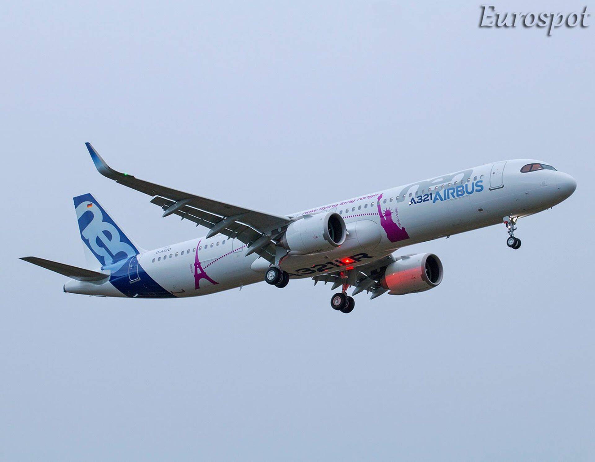 Airbusi A321 neo LR testlennul.