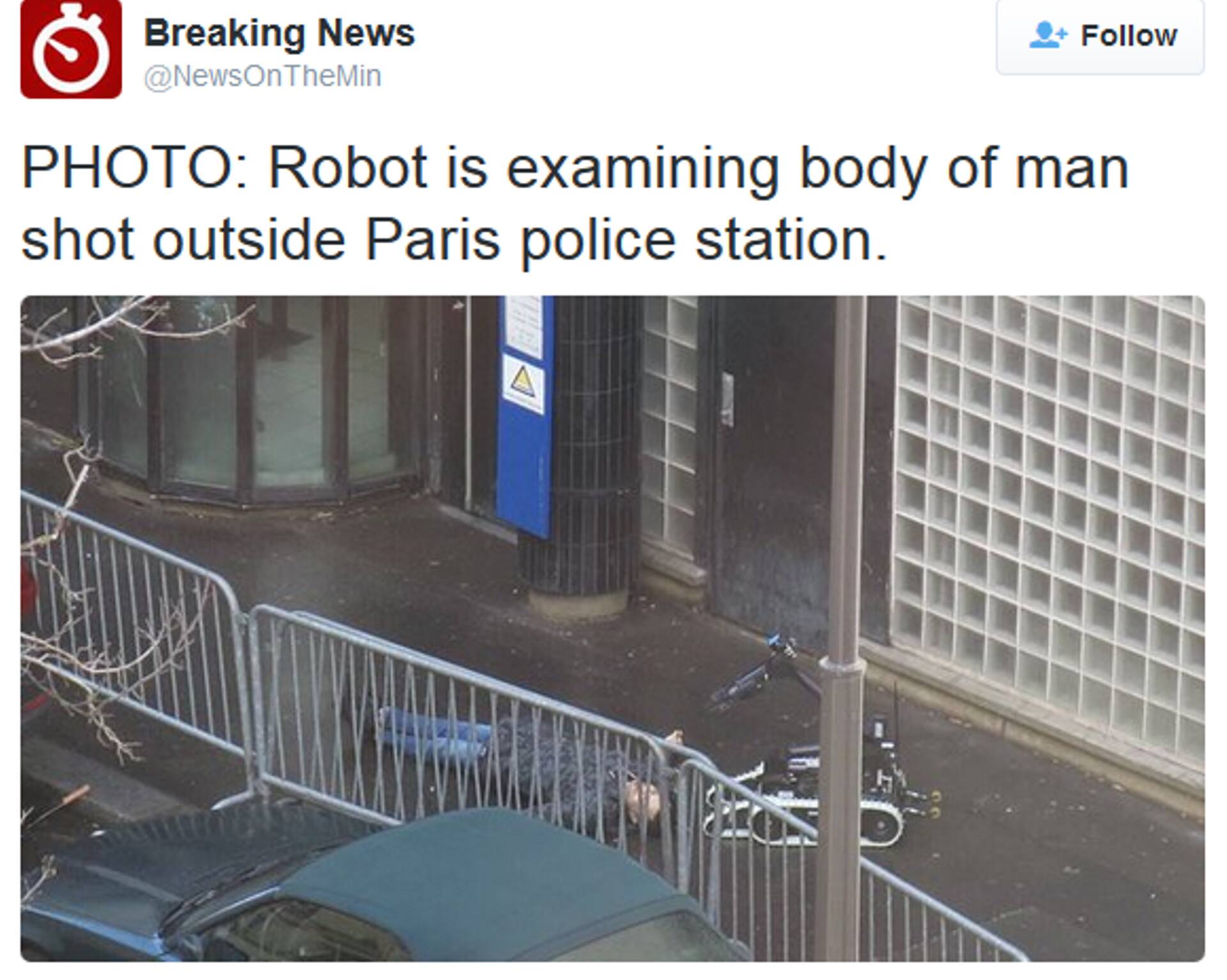 Tulistamine Pariisi politseijaoskonna ees: pommirobot otsib läbi mahalastud meest, kes üritas jaoskonda tungida.