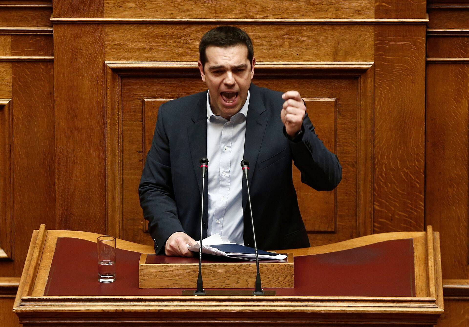 Alexis Tsipras Kreeka parlamendis.