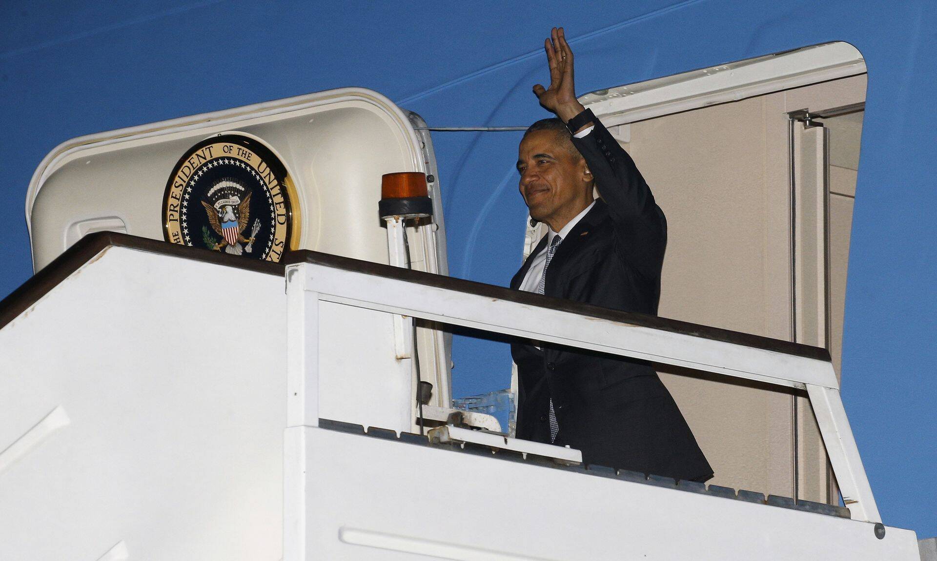 USA president Barack Obama saabus Londonisse