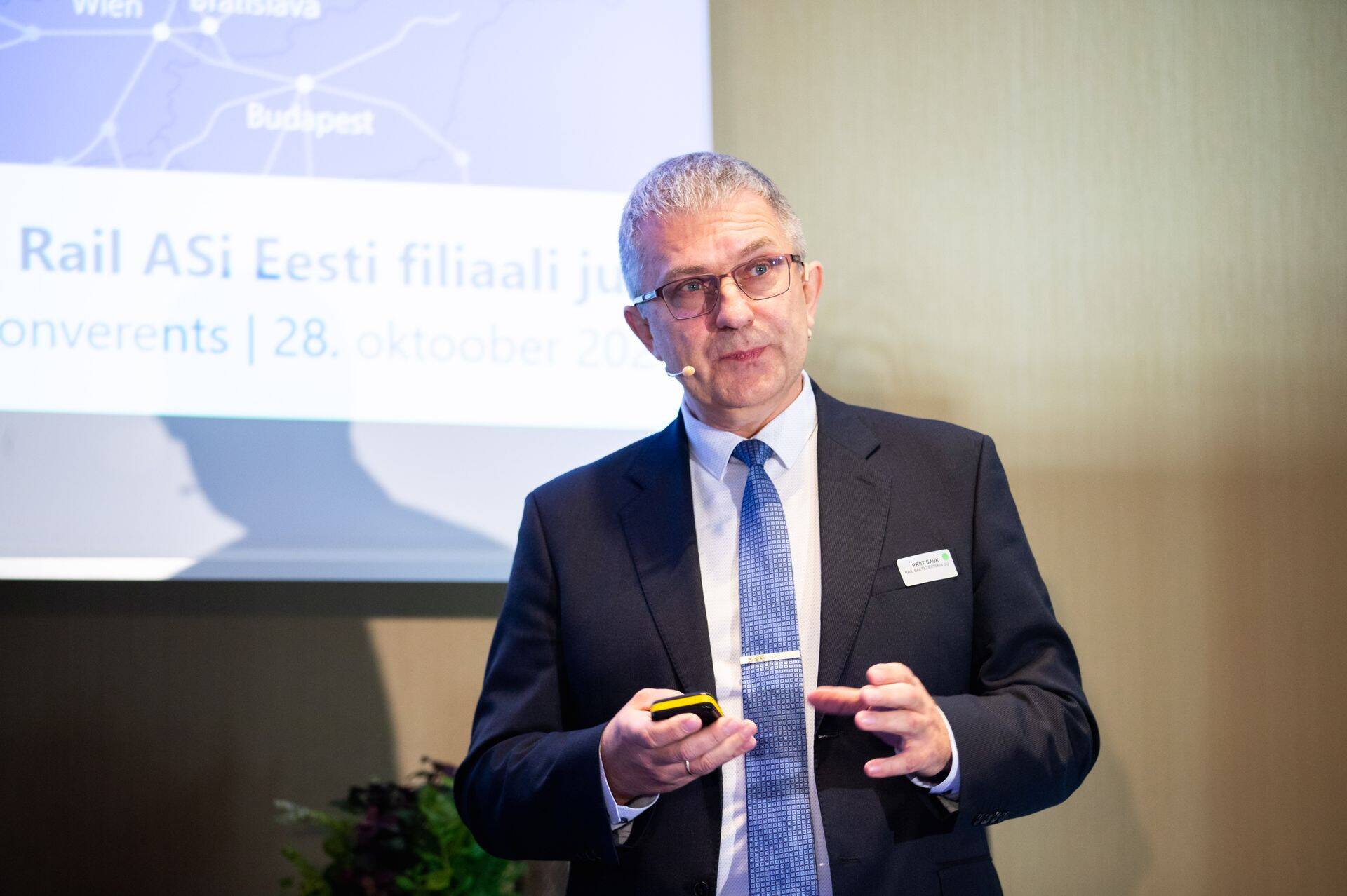 Priit Sauk mullusel Taristuehituse konverentsil.