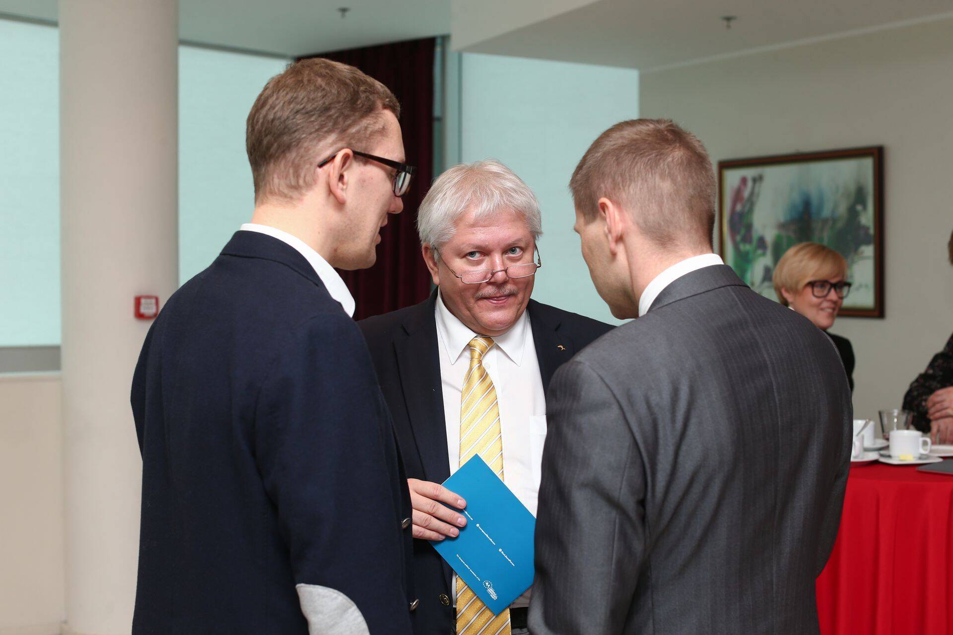 Reformierakonna liikmed Kristen Michal (vasakul), Rein Lang (keskel) ja Hanno Pevkur