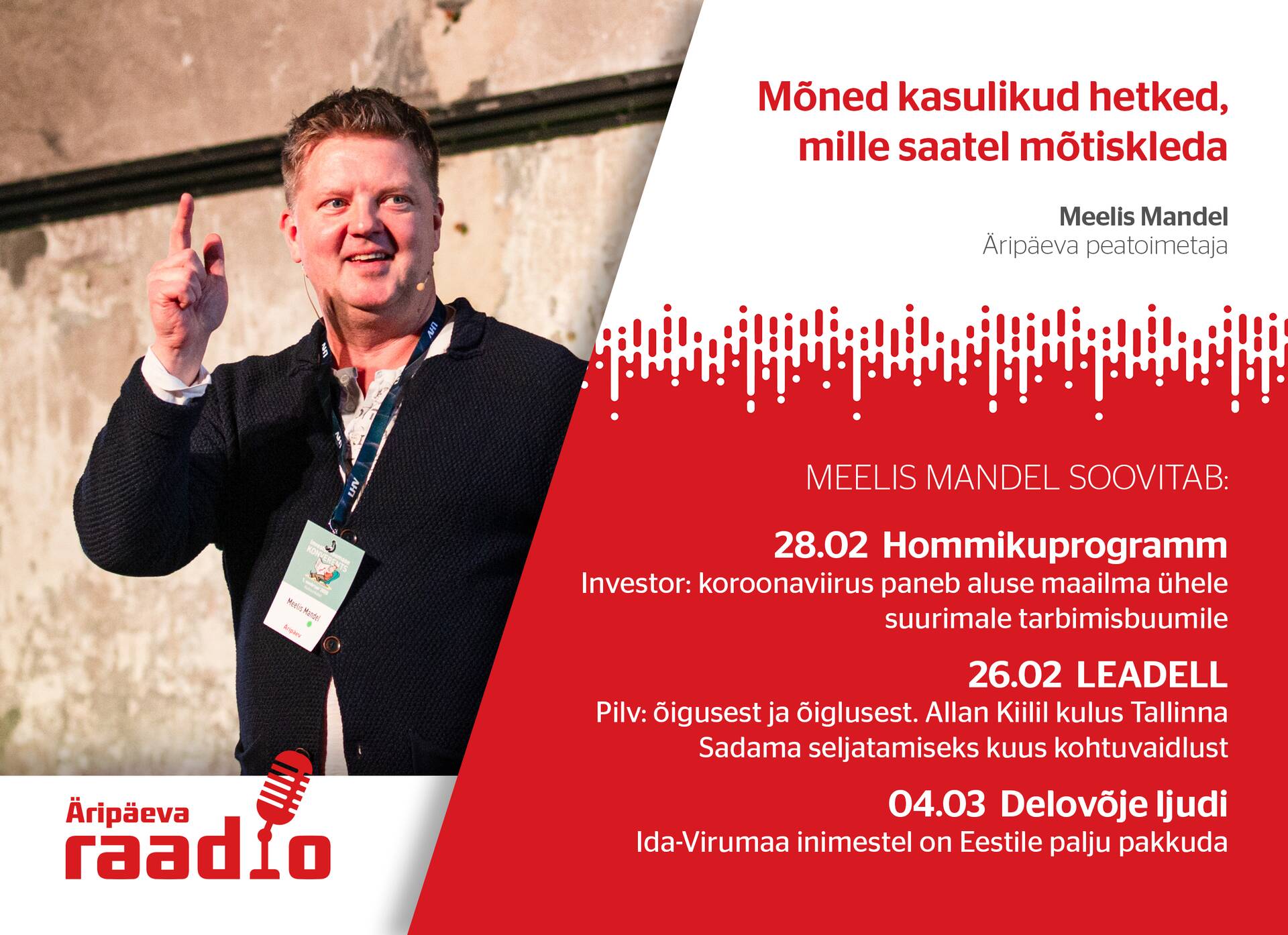 Äripäeva peatoimetaja Meelis Mandeli soovitused.