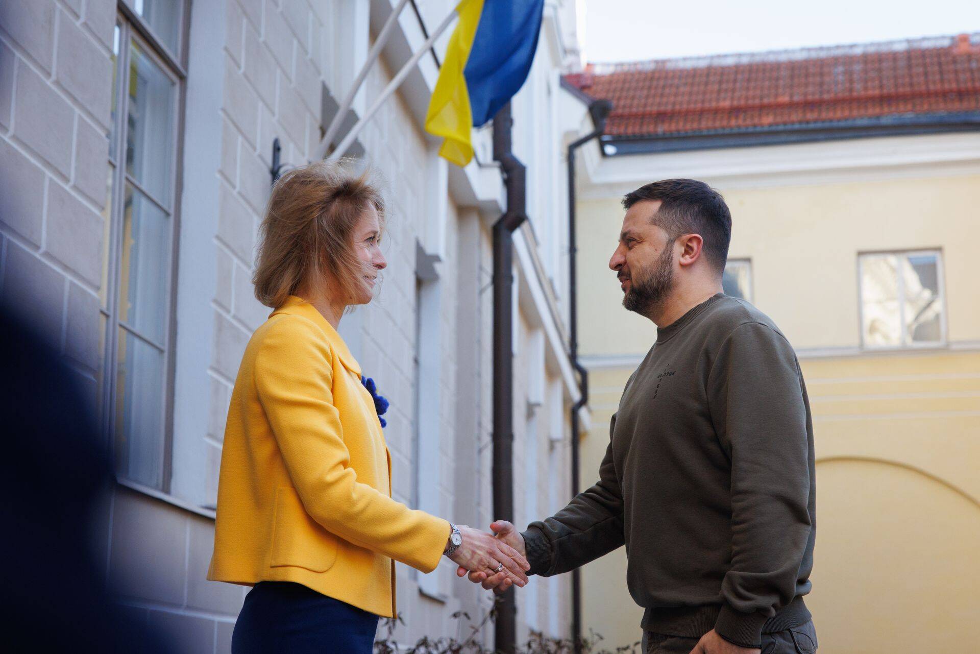 Премьер-министр Эстонии Кая Каллас и президент Украины Владимир Зеленский.