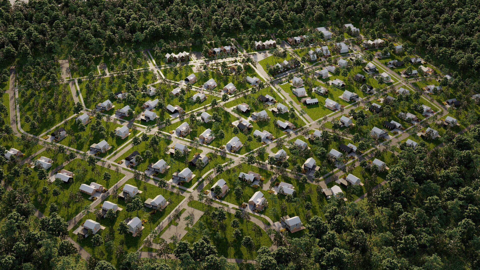 На первом этапе на продажу будут выставлены 14 частных домов, 8 рядных домов и 8 квартир, которые будут готовы к лету следующего года.