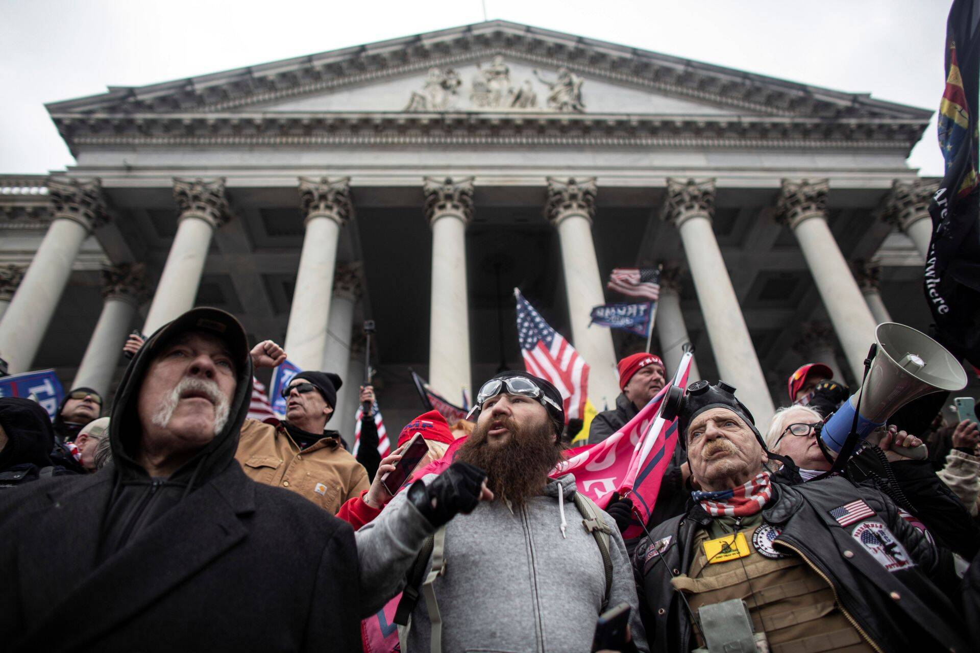 Pro-Trump protesters rally at the U.S. Capitol building in Washington D.C.