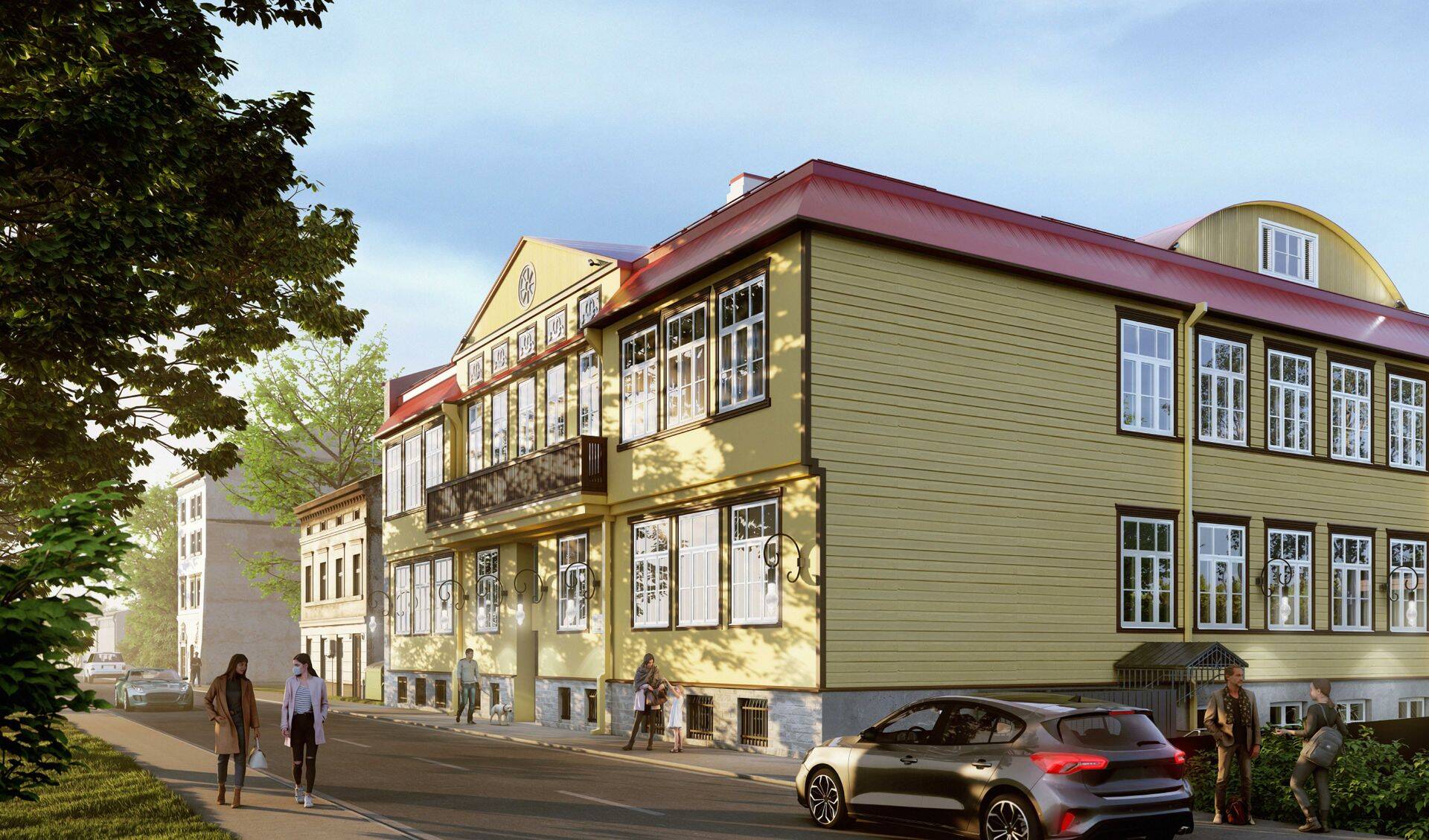 Tallinna Kunstikooli rekonstrueeritud hoone visioon.