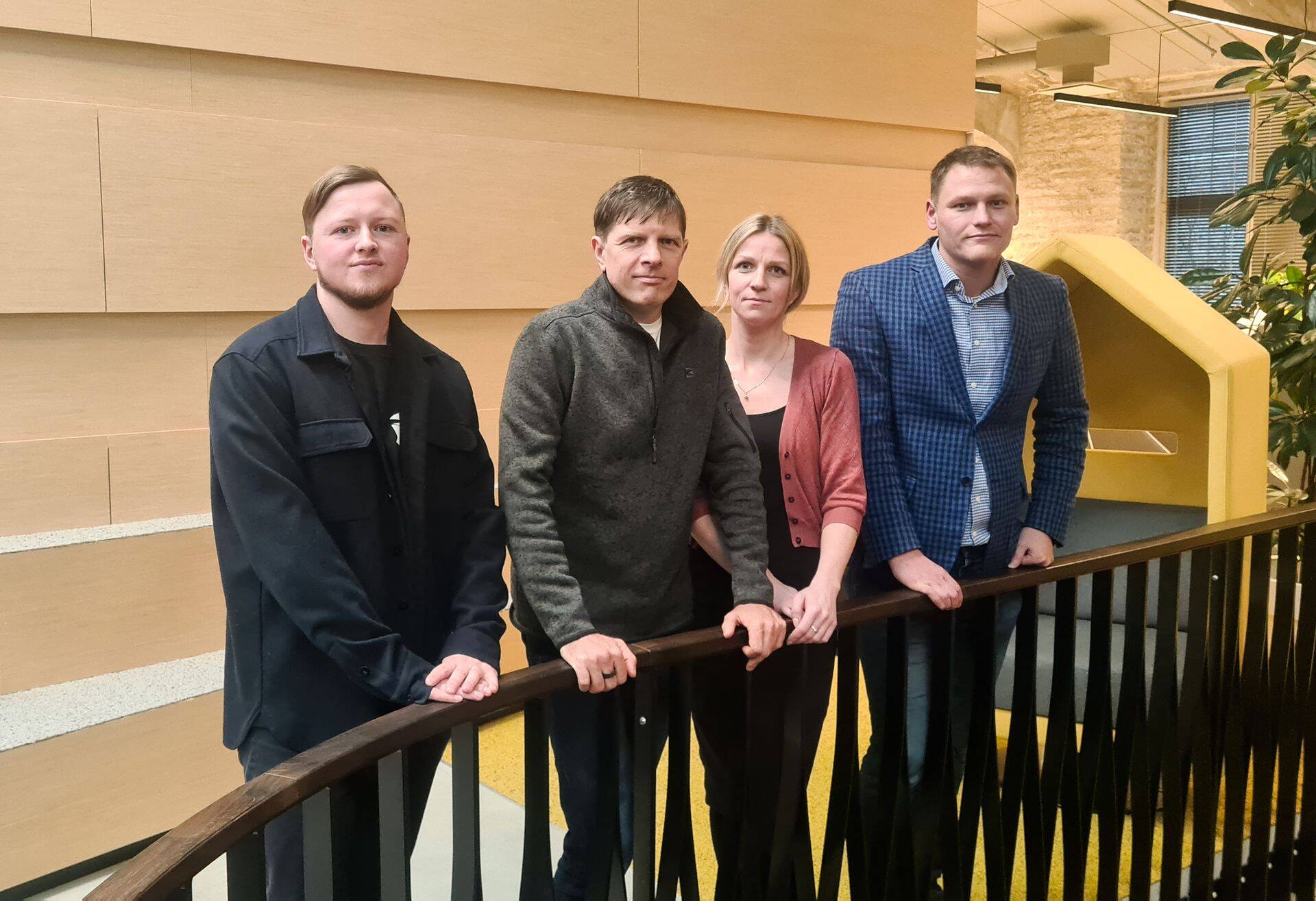 Infopanga turundusjuht Marko Kaldma, saatejuht Priit Kallas, Infopanga ärisuunajuht Elis Suik ja Eesti Pakendiringluse juhatuse liige Alder Harkmann.