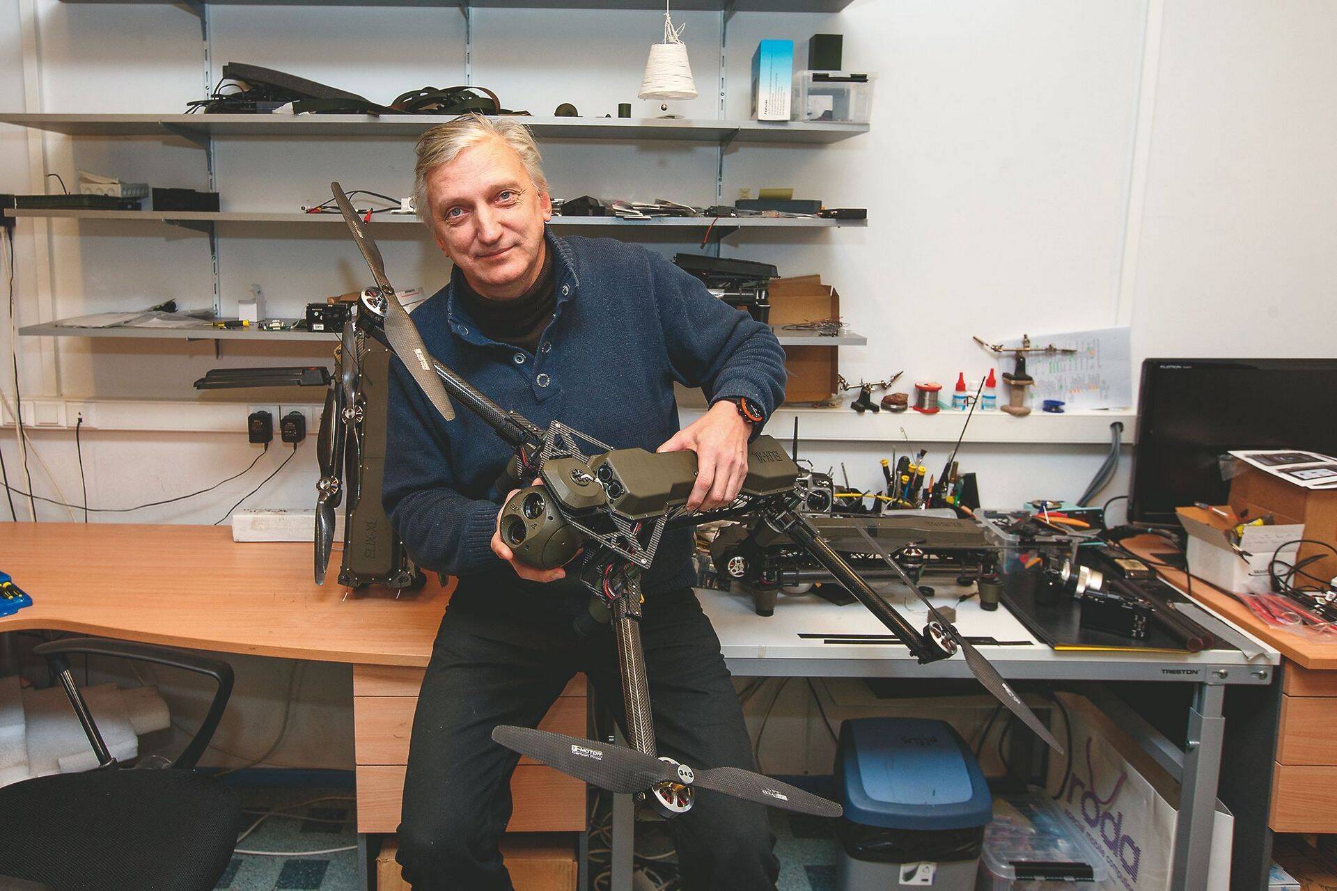 ELI Airborne Solutions OÜ omanik Tõnu Vaher toodab 3D-printimisega oma droonidele osasid.
