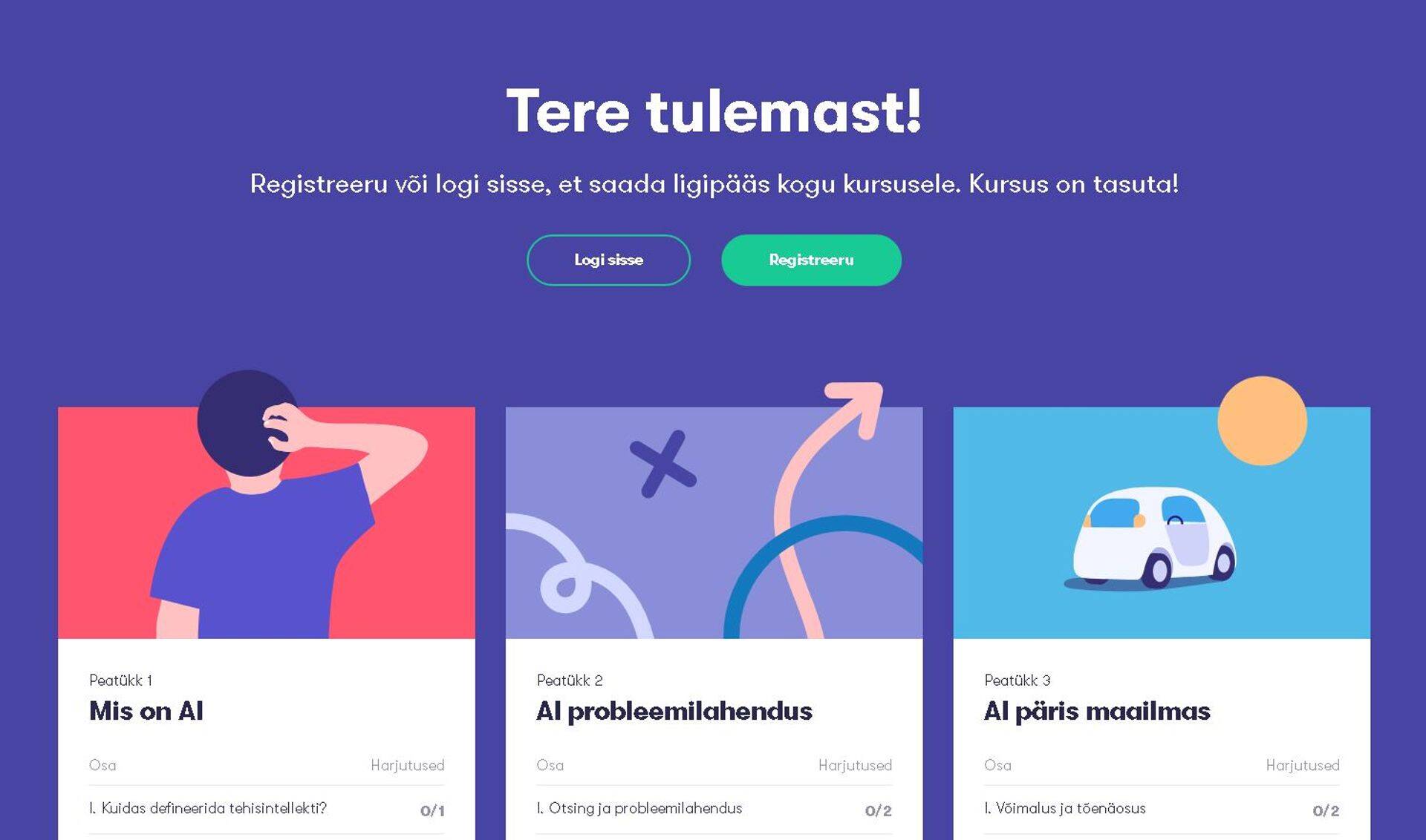 Veebikursuse "Elements of AI" eesmärk on kasvatada ühiskonna teadlikkust ja vastuvõtlikkust tehisintellekti osas.