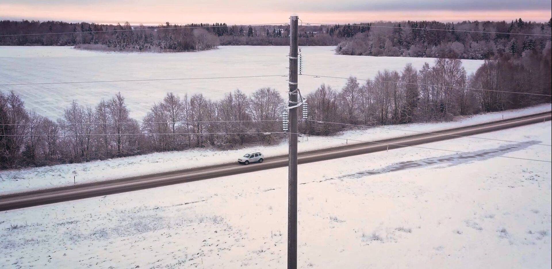 Kaader uue elektriliini droonivideost