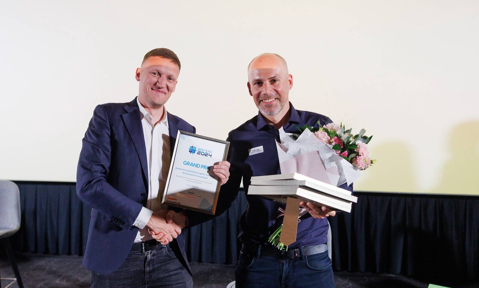 Digitegu 2024 žürii esimees Kaarel Oja ja Grand Prix võitja Karl Pae agentuurist ePPC