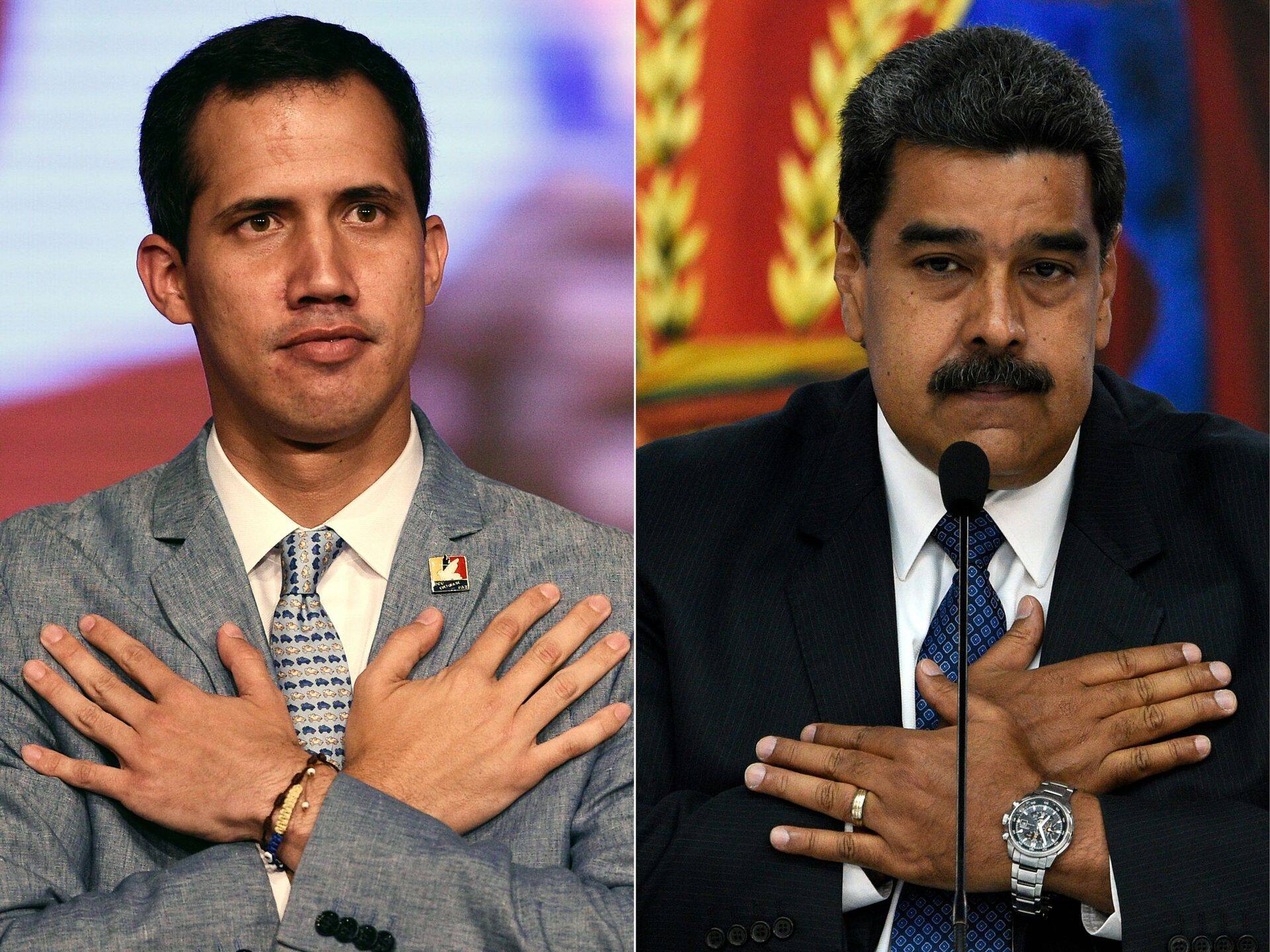 Kaks vastast: end ajutiseks presidendiks kuulutanud Juan Guaidó (vasakul) ning ametis olev president Nicolas Maduro (paremal).