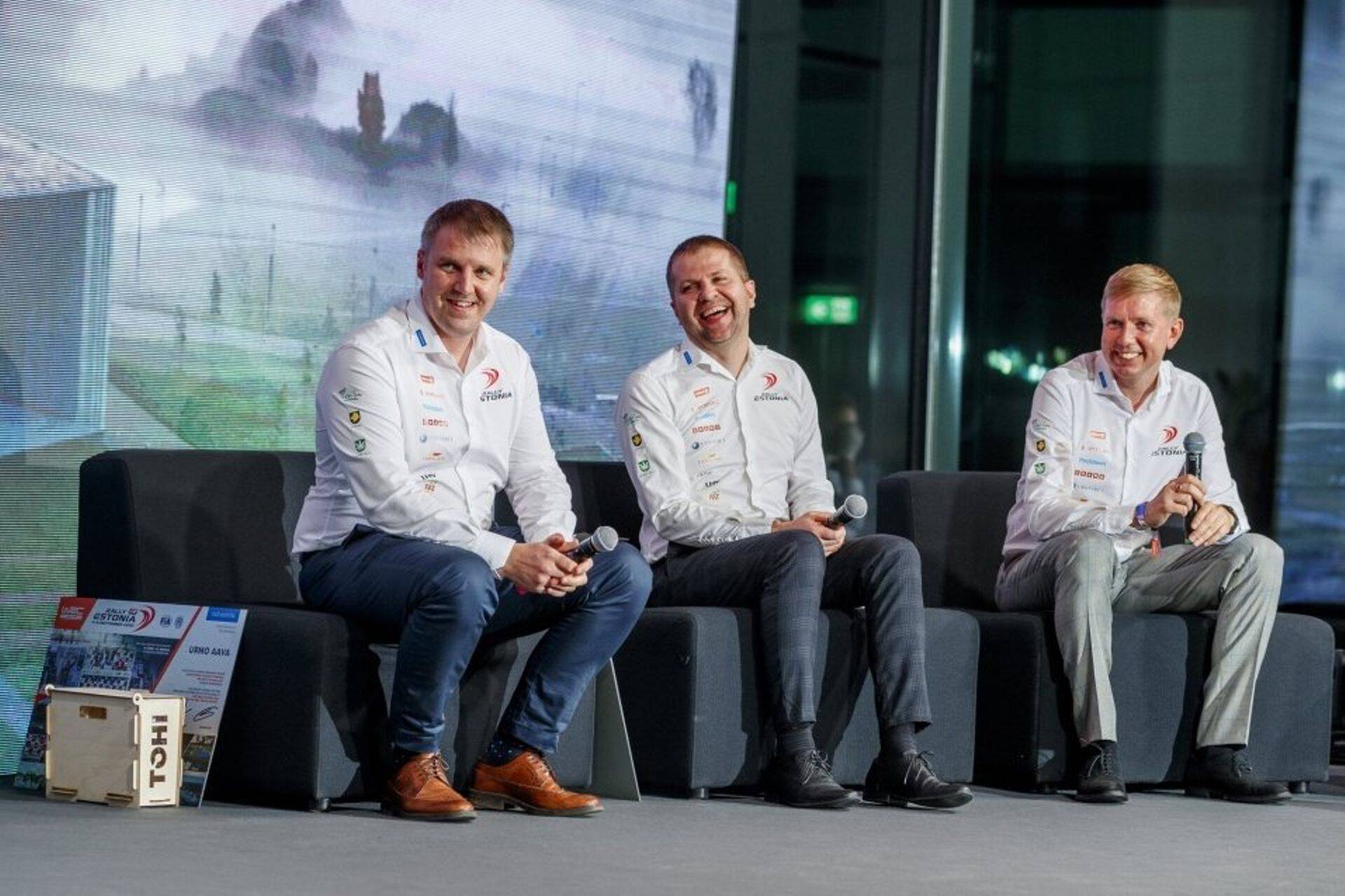 Vasakult: Urmo Aava, Silver Kütt ja Tarmo Hõbe Rally Estonia 2020 tänuüritusel