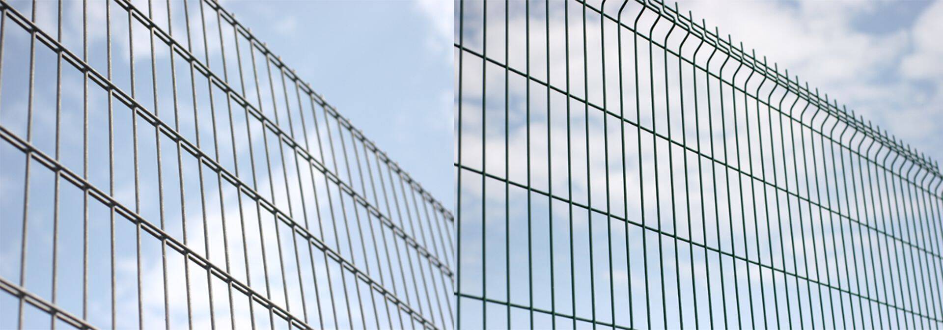 Панельные заборы - слева 2D, право 3D