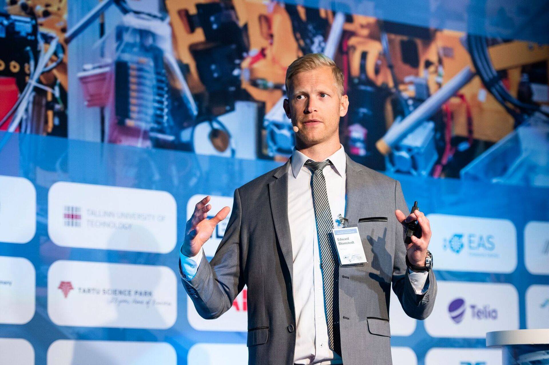 Edward Blomstedt konverentsil Industry 4.0 in Practice.