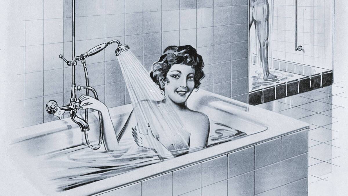 Hansgrohe esimese dušilifti reklaam aastast 1953.