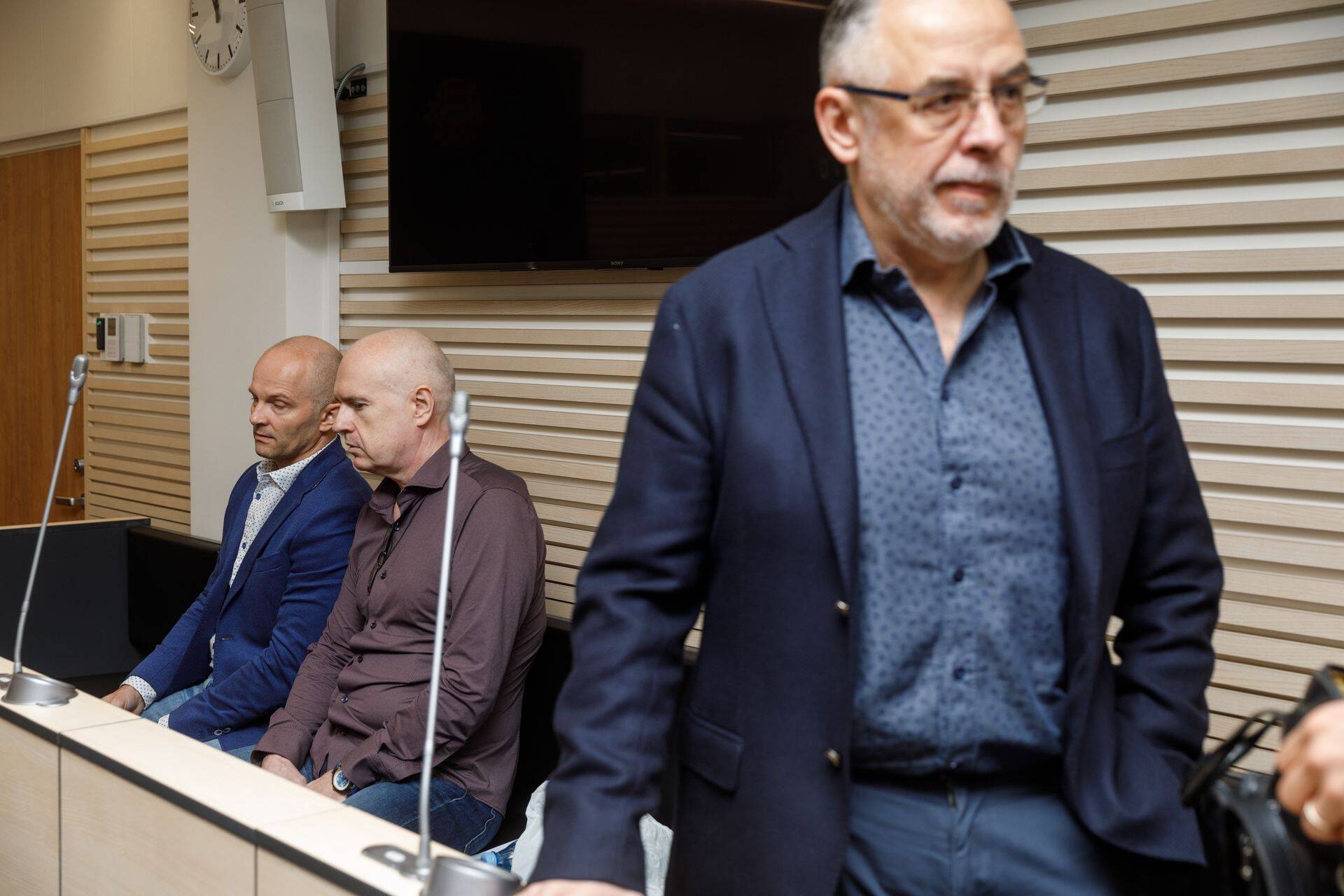 Kuritegeliku jõugu kohtuistung Harju Maakohtus. Ardo Vilbre, Hubert Hirv, Pavel Gammer.