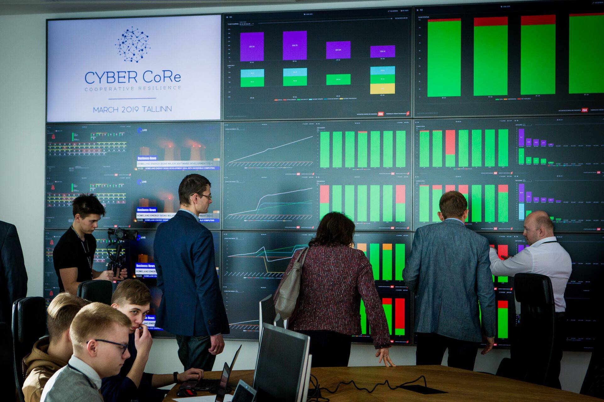 Küberkaitseõppuse CoRe 2019 avamine Eesti IT-firma CybExer Technologies küberlaboris.