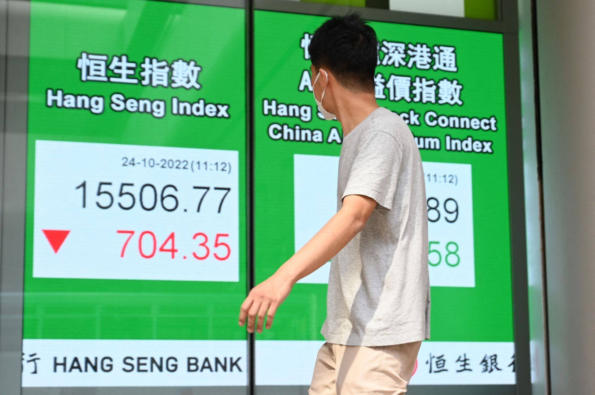 Hang Sengi indeks kukkus esmaspäeval Hongkongis viimase kuraditosina aasta madalaimasse punkti.