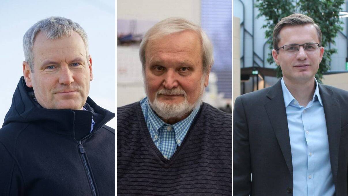 Aasta tööstur 2025 finalistid Priit Koit, Mart Ustav ja Martin Sutrop.