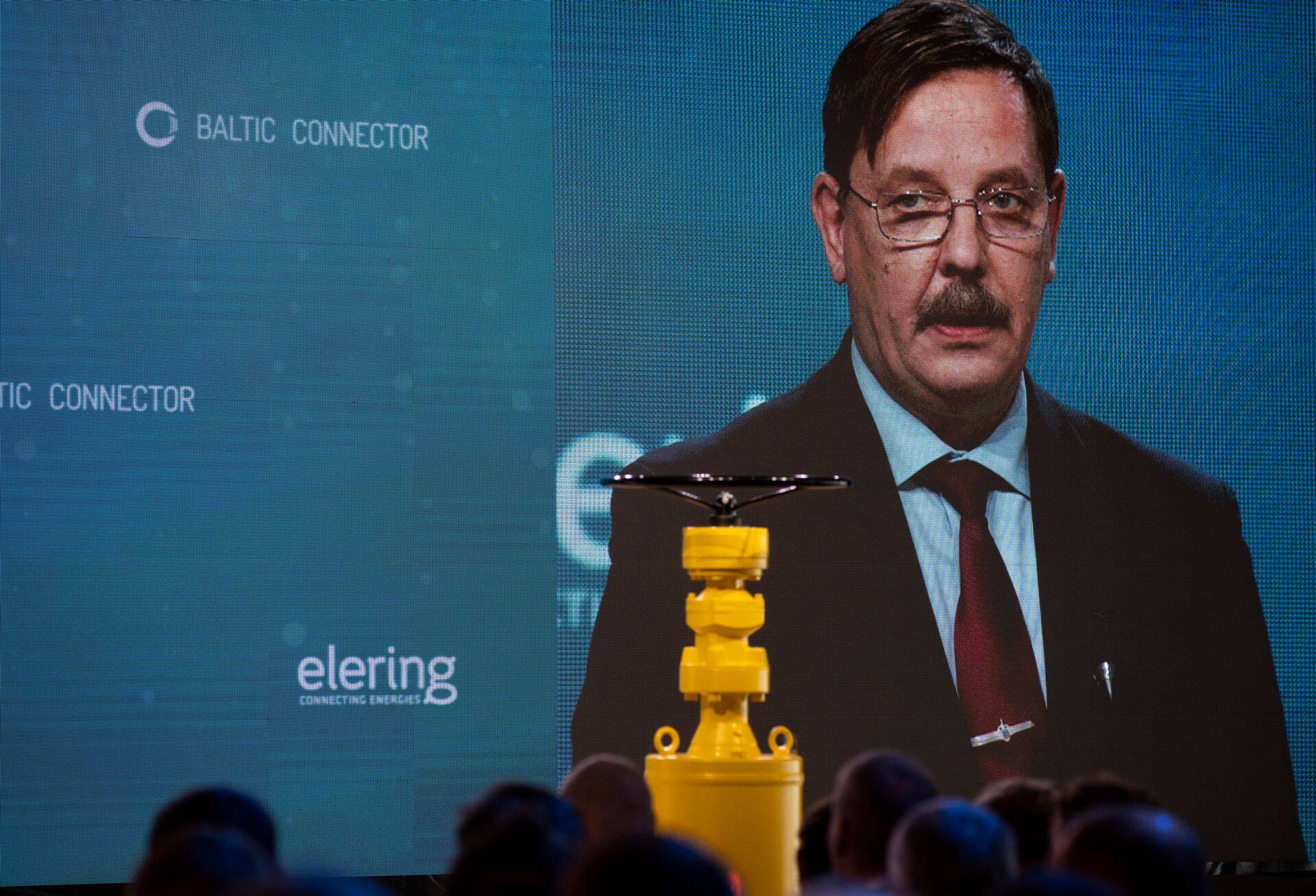 Majandus- ja taristuminister Taavi Aasa sõnul tugevdab regioonia energiajulgeolekut ka uus Leedu-Poola gaasiühendus. Fotol Eesti-Soome gaasiühenduse Balticconnector avamine 2019. aastal.