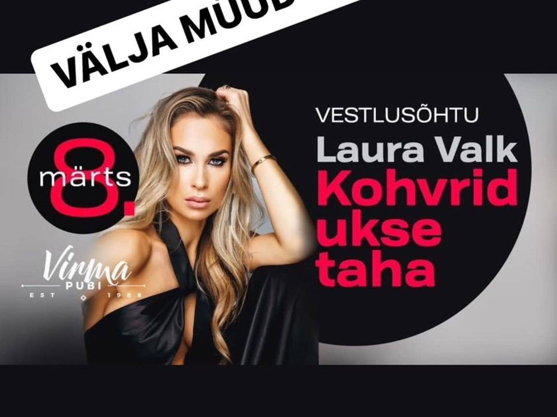 Rakveres sündinud Laura Valk on populaarne esineja. Näiteks tema vestlusõhtu Virma Pubis läks täismajale.