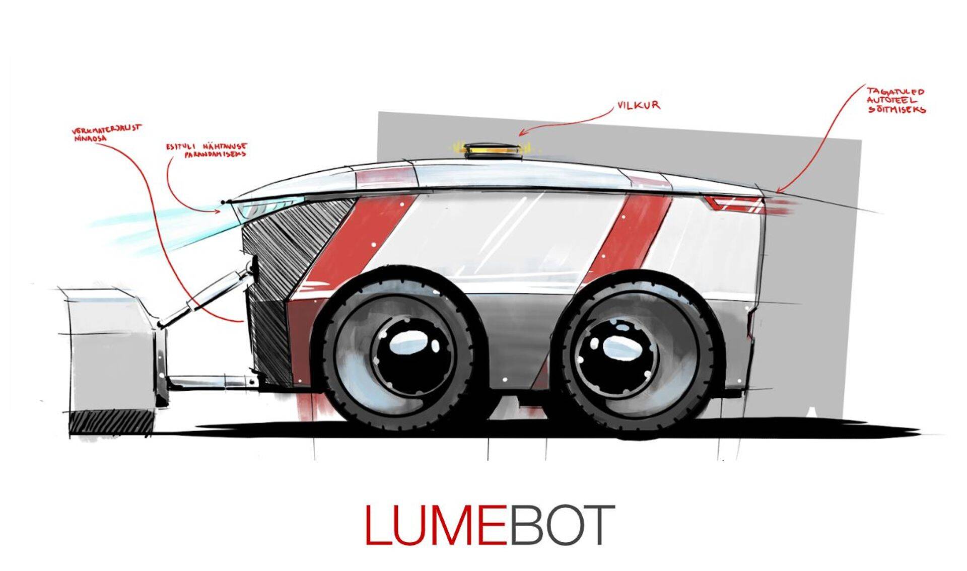 Eestis loodud lumelükkamise robot.