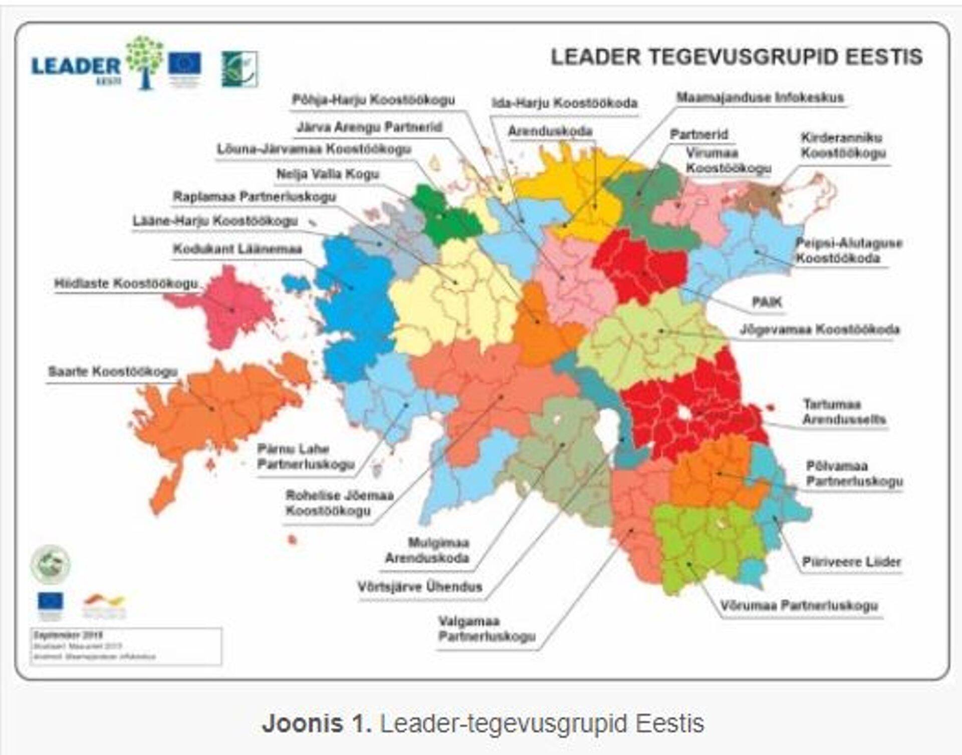 Joonis 1. Leader-tegevusgrupid Eestis