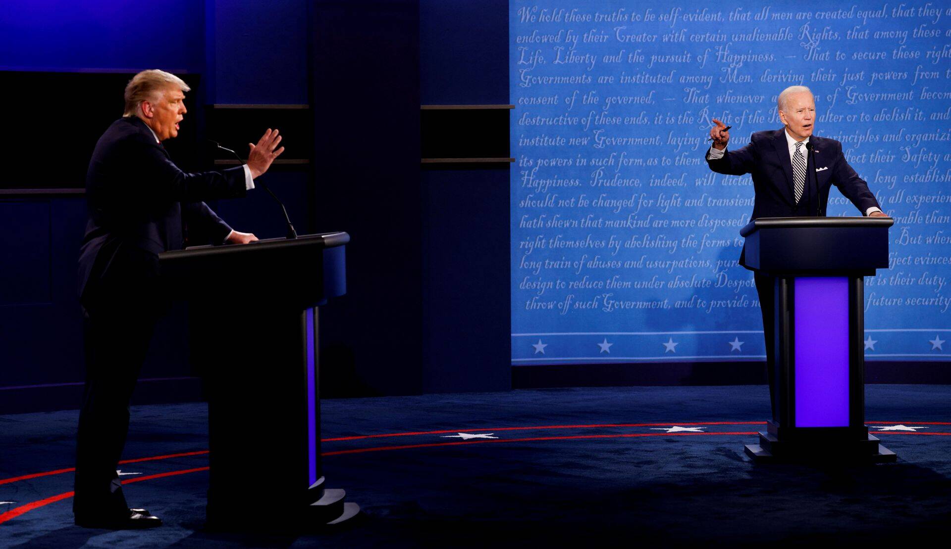 USA presidendikandidaatide Donald Trumpi (vasakul) ja Joe Bideni debatt.