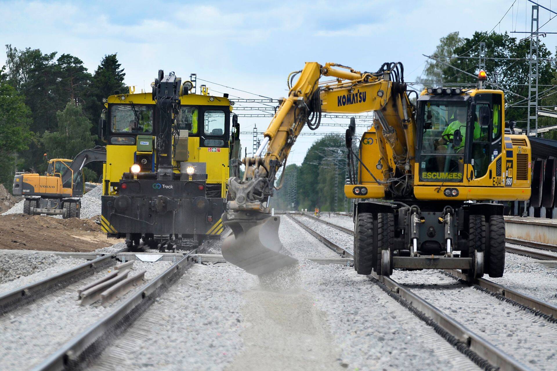 Raudtee-ehitustööd Klooga jaamas 2019.