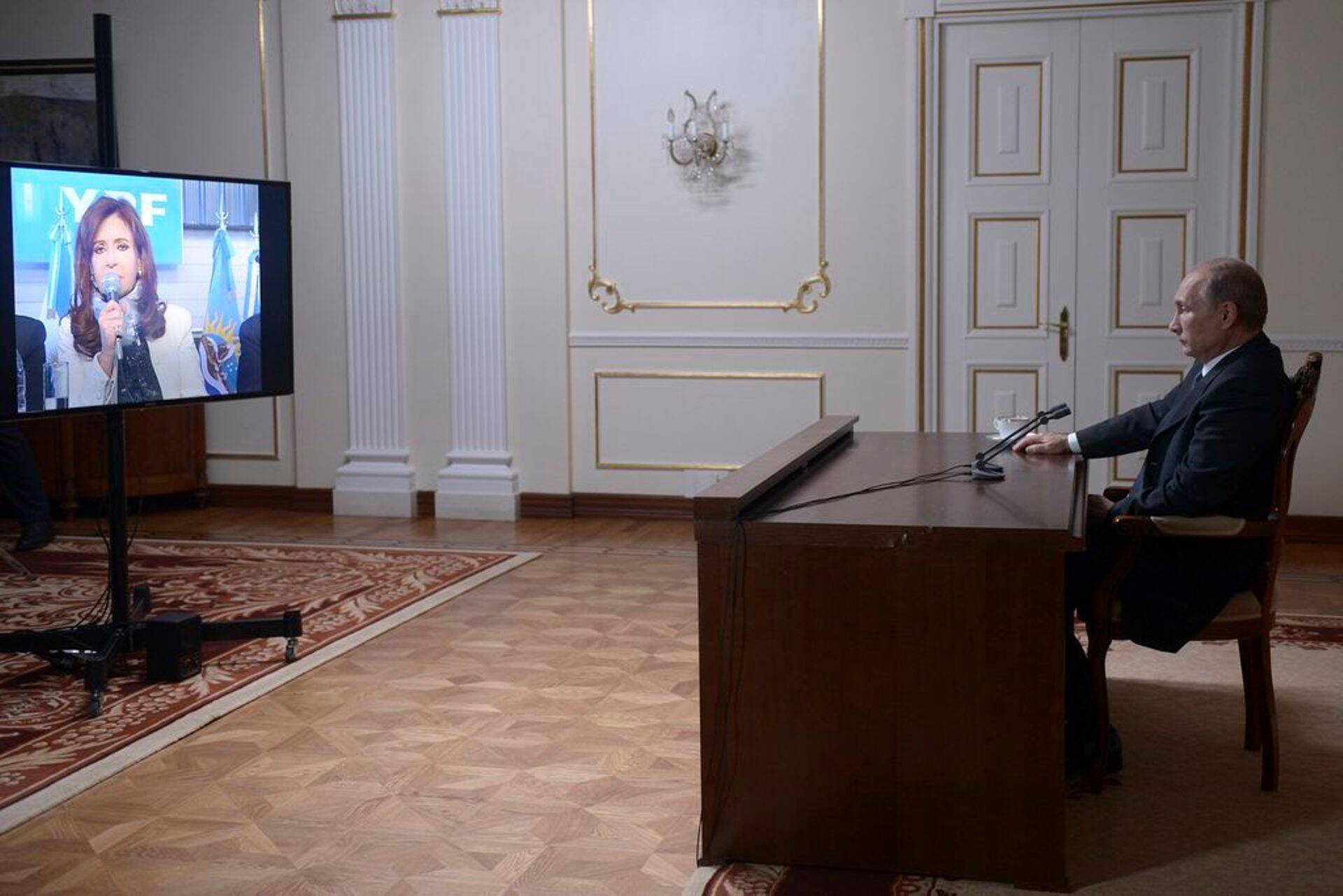 Venemaa president Vladimir Putin videokonverentsil oma Argentiina kolleegiga.