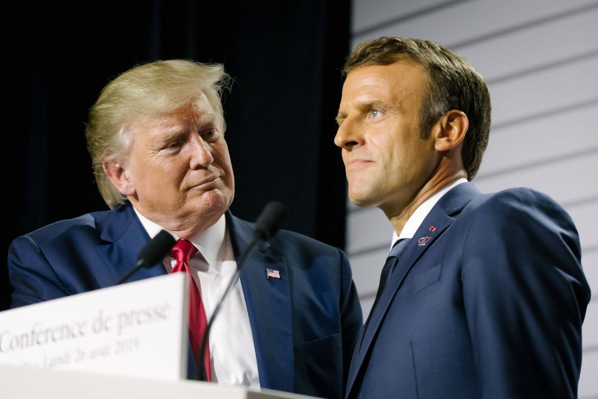 USA president Donald Trump ja Prantsuse president Emmanuel Macron.