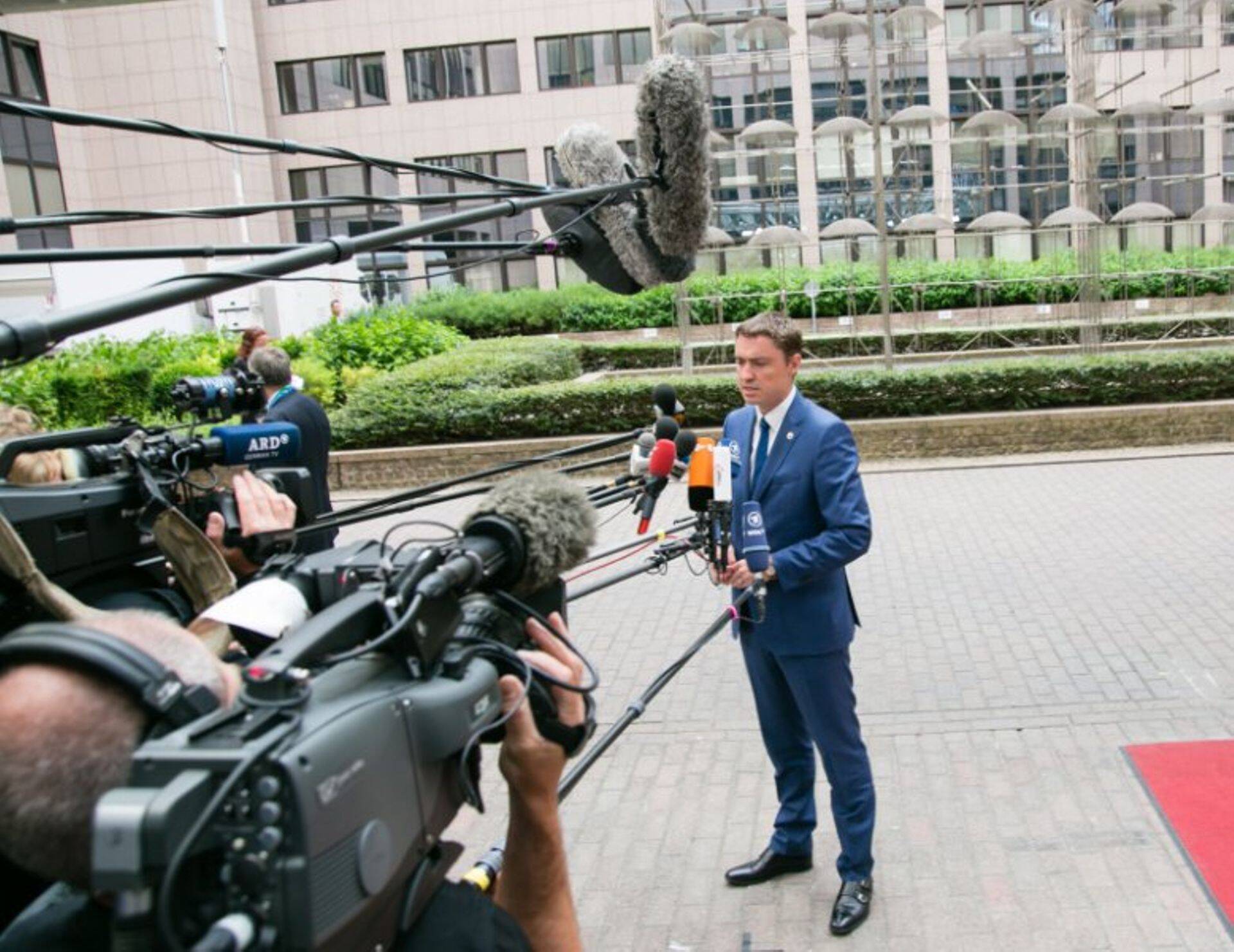 Премьер-министр Эстонии Таави Рыйвас на саммите еврогруппы