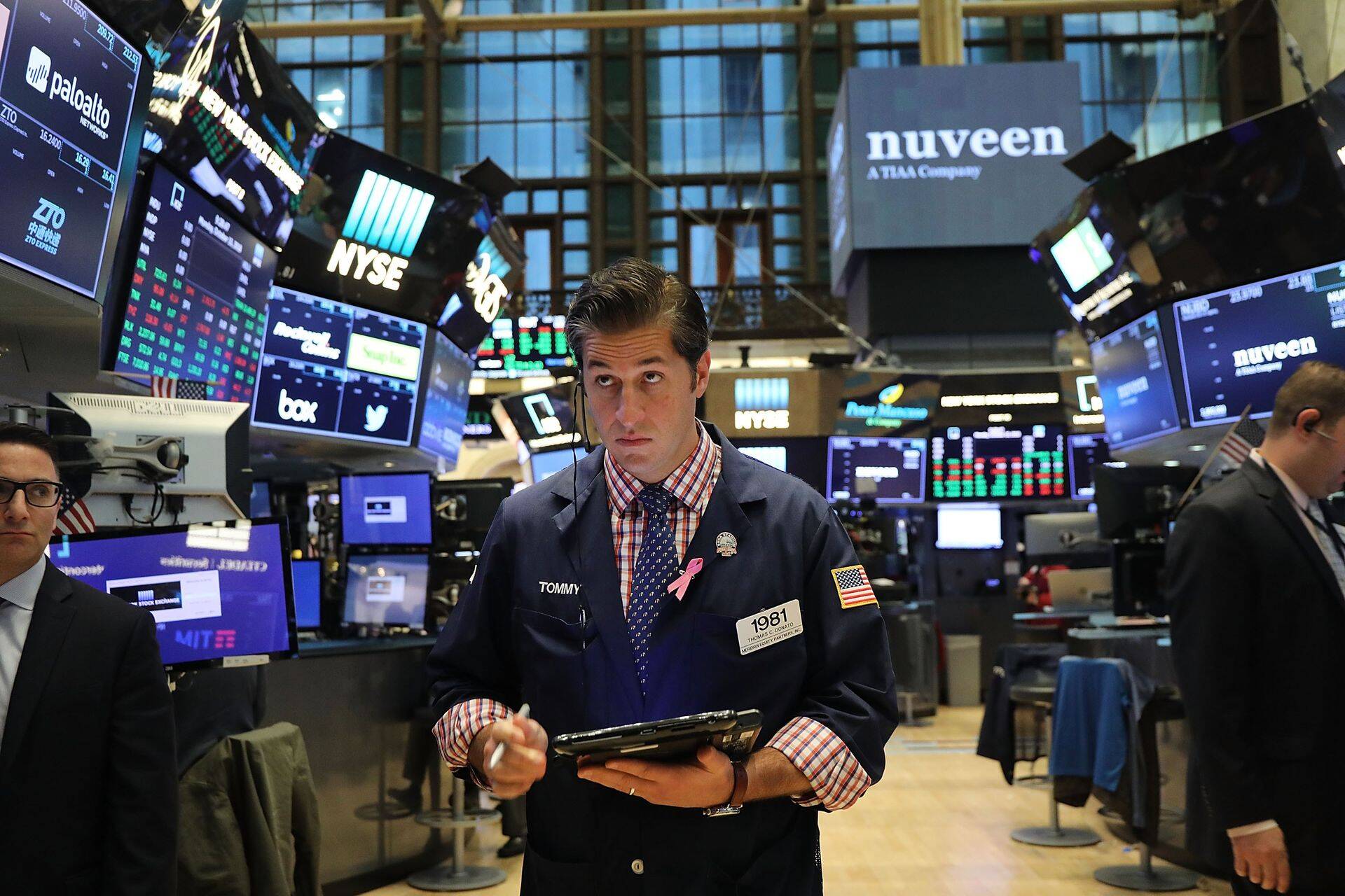 Kaupleja New Yorgi aktsiabörsil. Foto: AFP/Scanpix