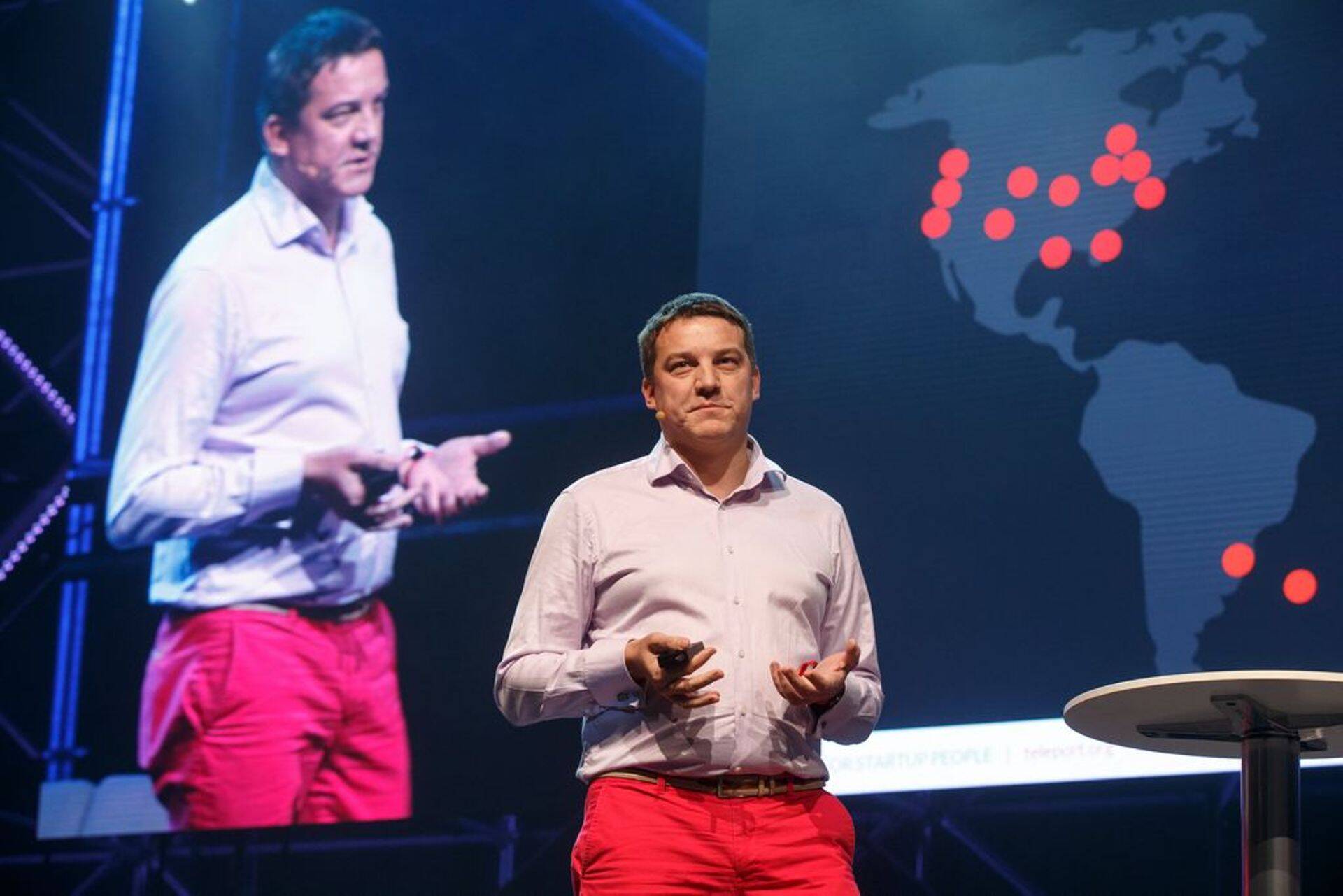 IT-ärimees Sten Tamkivi paar aastat tagasi naaberriigi tehnoloogiakonverentsi Slush laval.