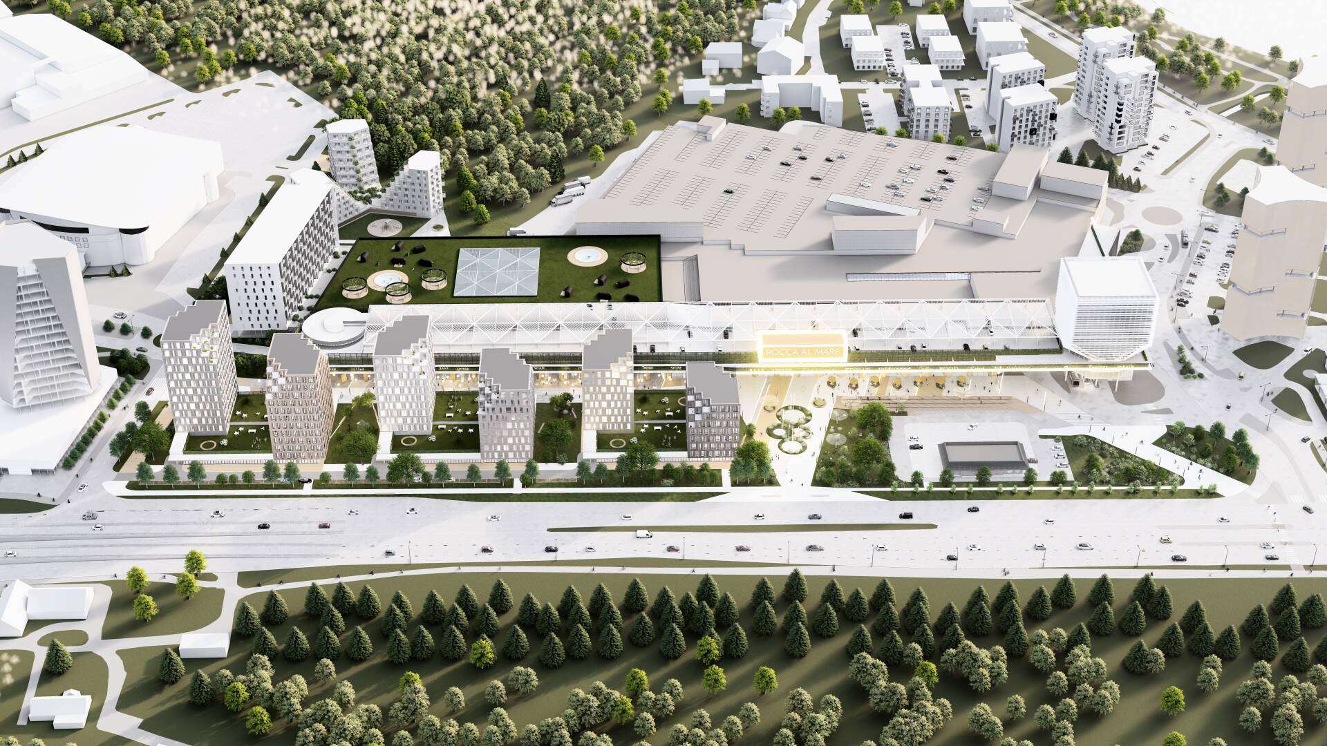 Rocca al Mare keskuse planeering vaatega Paldiski maante kohalt. (Foto: Citycon Eesti)