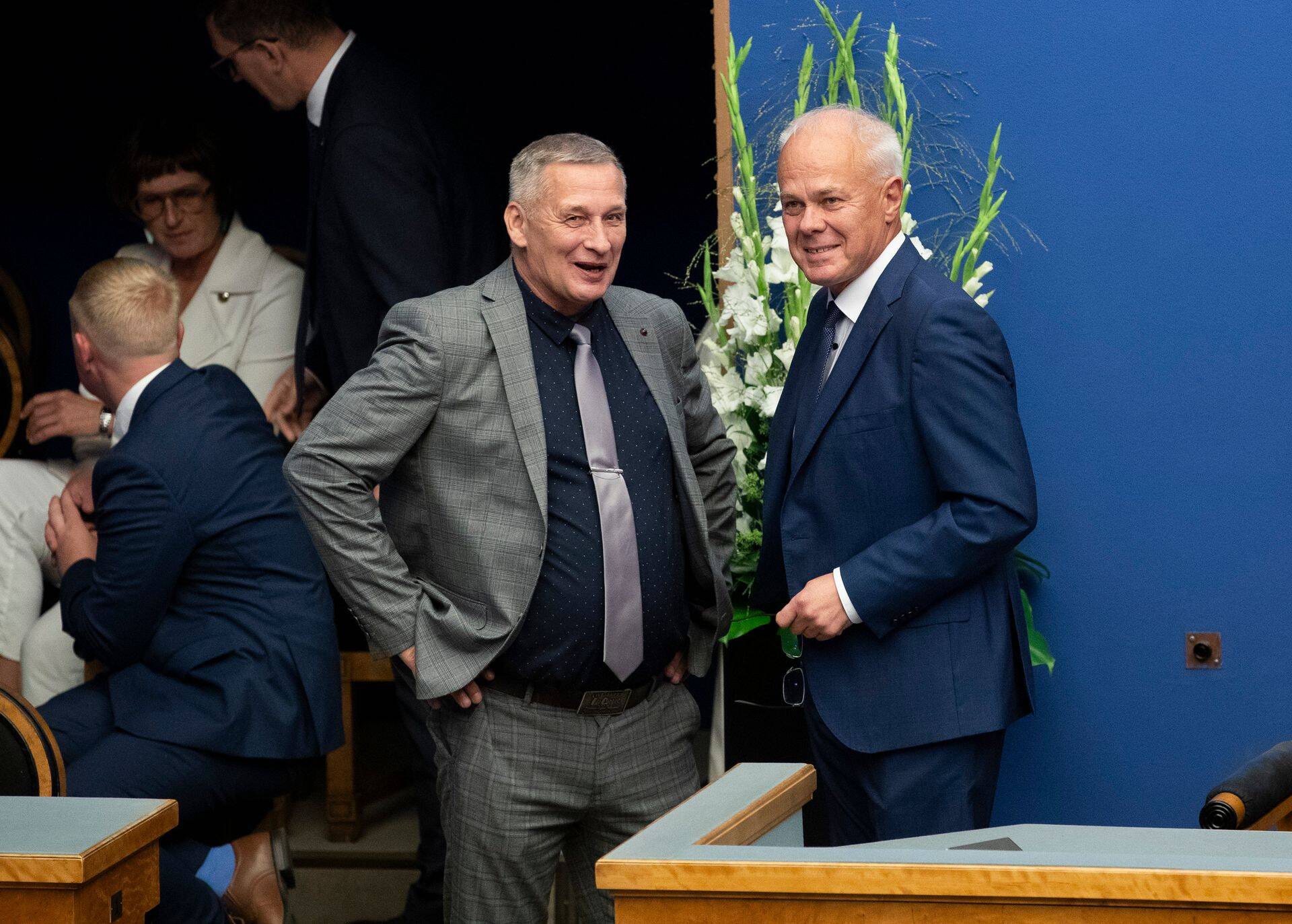 Калле Грюнталь и Тоомас Кивимяги в Рийгикогу, первые дни осенней сессии, Таллинн, 2023 г.