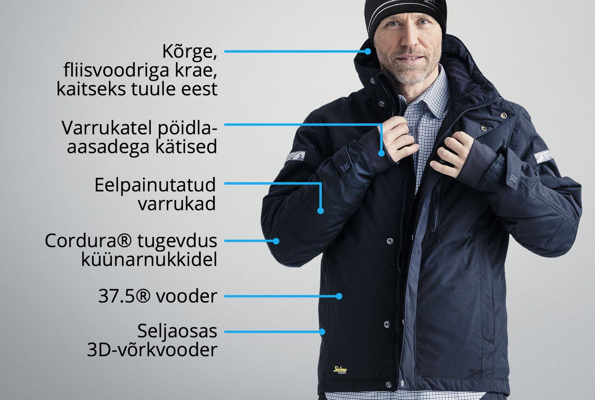 Snickers Workwear vetthülgav talvejope.