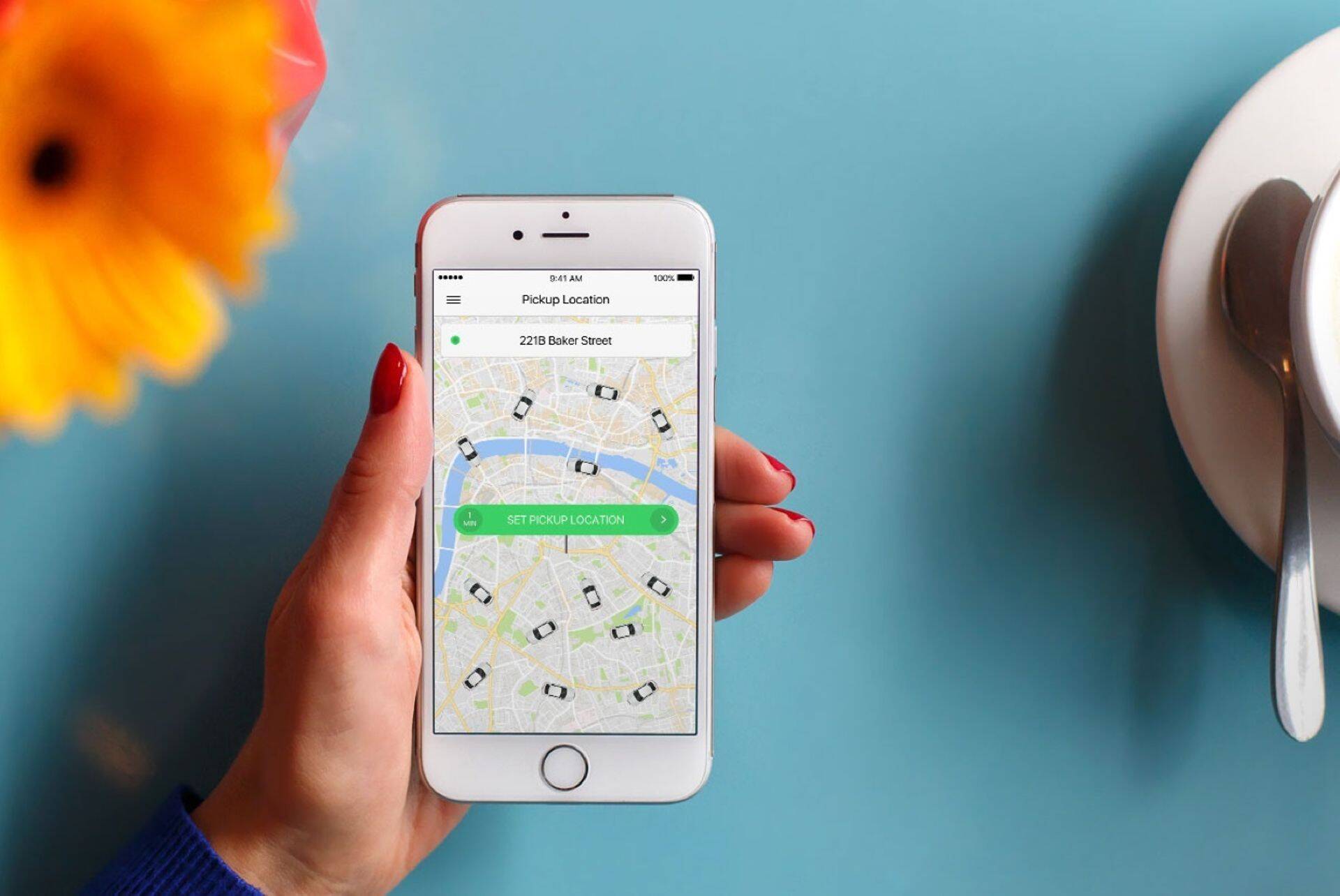 Taxify keskkond telefonis.